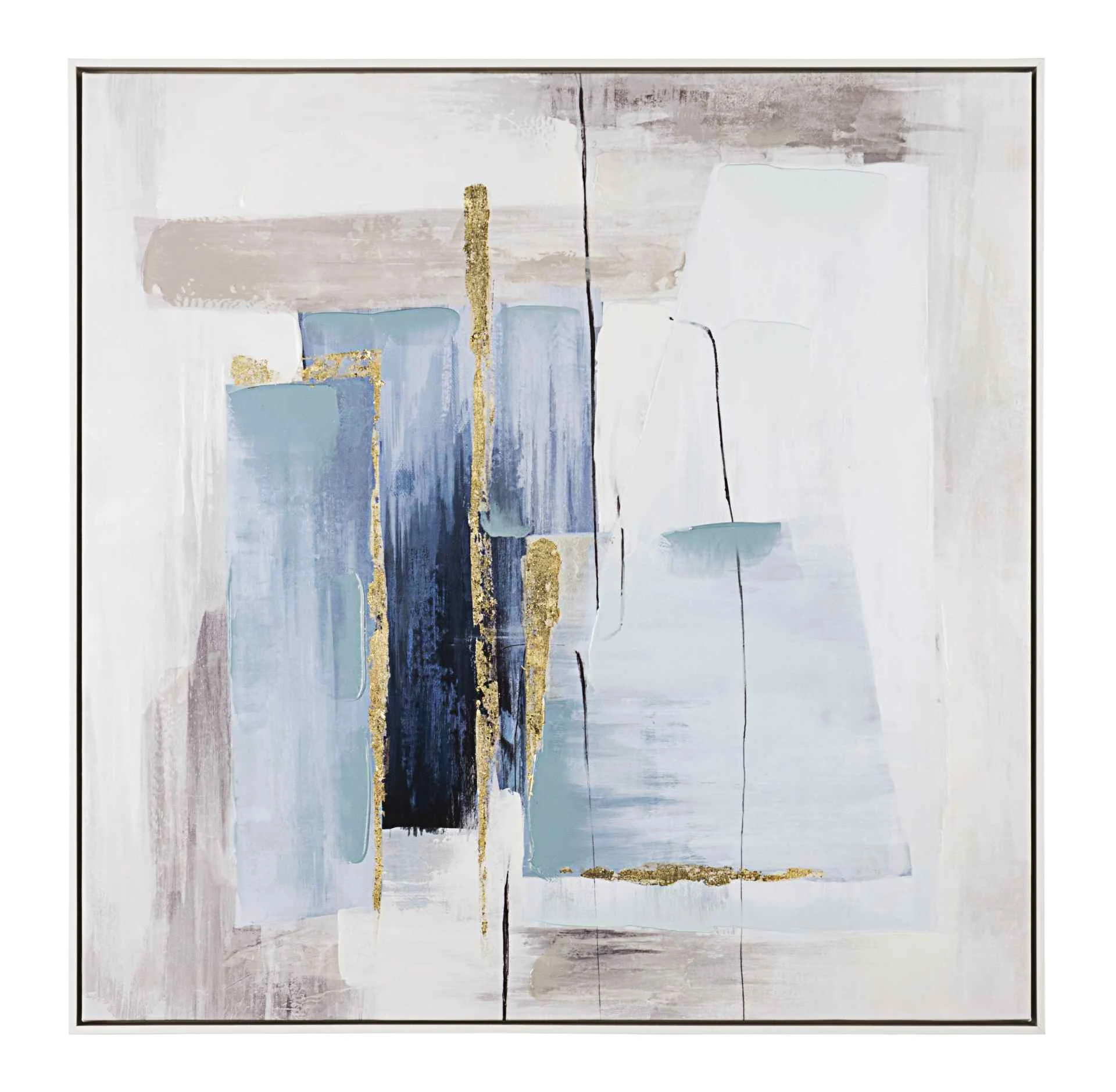 Bild Abstract No.1, Leinwanddruck mit Kiefernholzrahmen, klassisch, grau bunt, 82x82 cm - Bizzotto