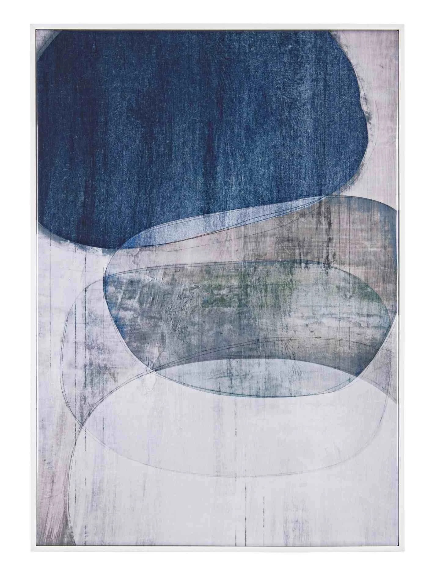Bild Shapes aus Kiefer und Kunststoff, klassischer Stil, blau, Hochformat 67x94 cm - Bizzotto