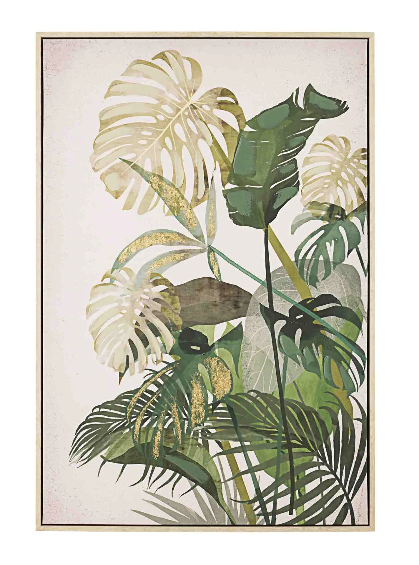 Bild Plants Leinwanddruck, klassischer Stil, Grün mit MDF-Rahmen, Hochformat 60x90 cm
