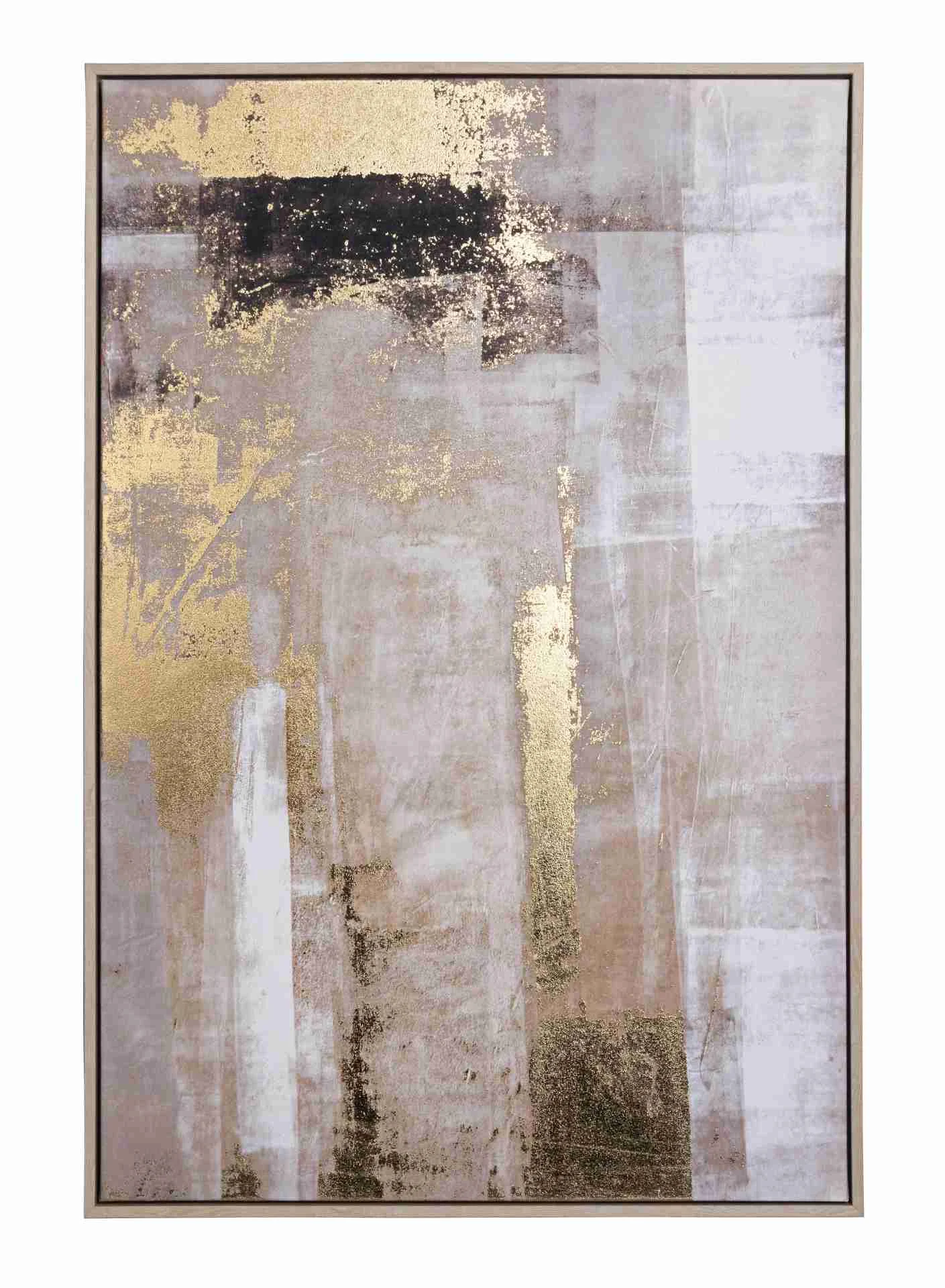 Bild Shades aus Leinwand und MDF-Holz, modern, Braun und Gold, 60x90 cm, rechteckig