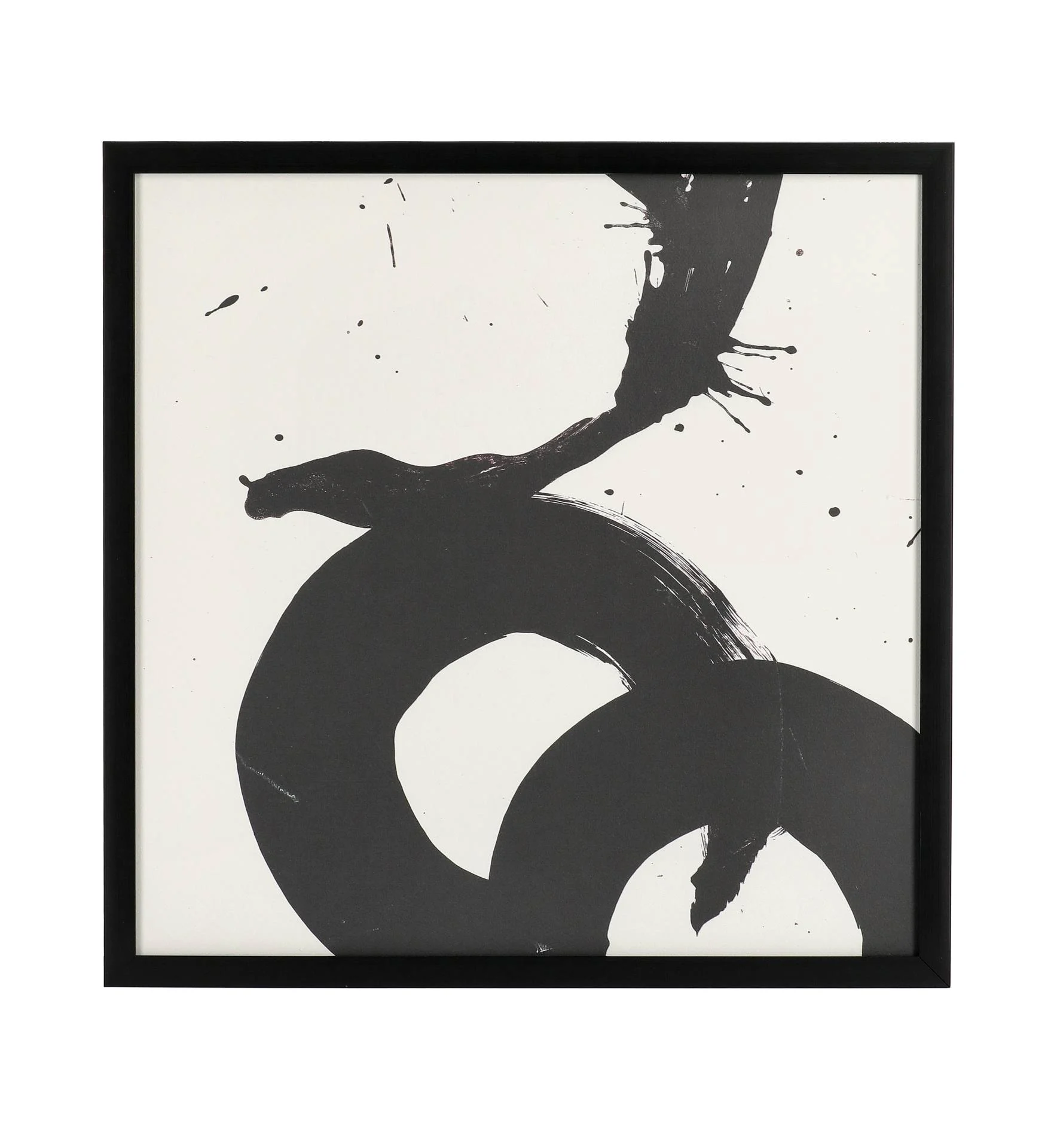 Bild Painted Black No.1, moderner Kunstdruck auf Glas und Papier, quadratisch, schwarz-weiß, 60x60 cm