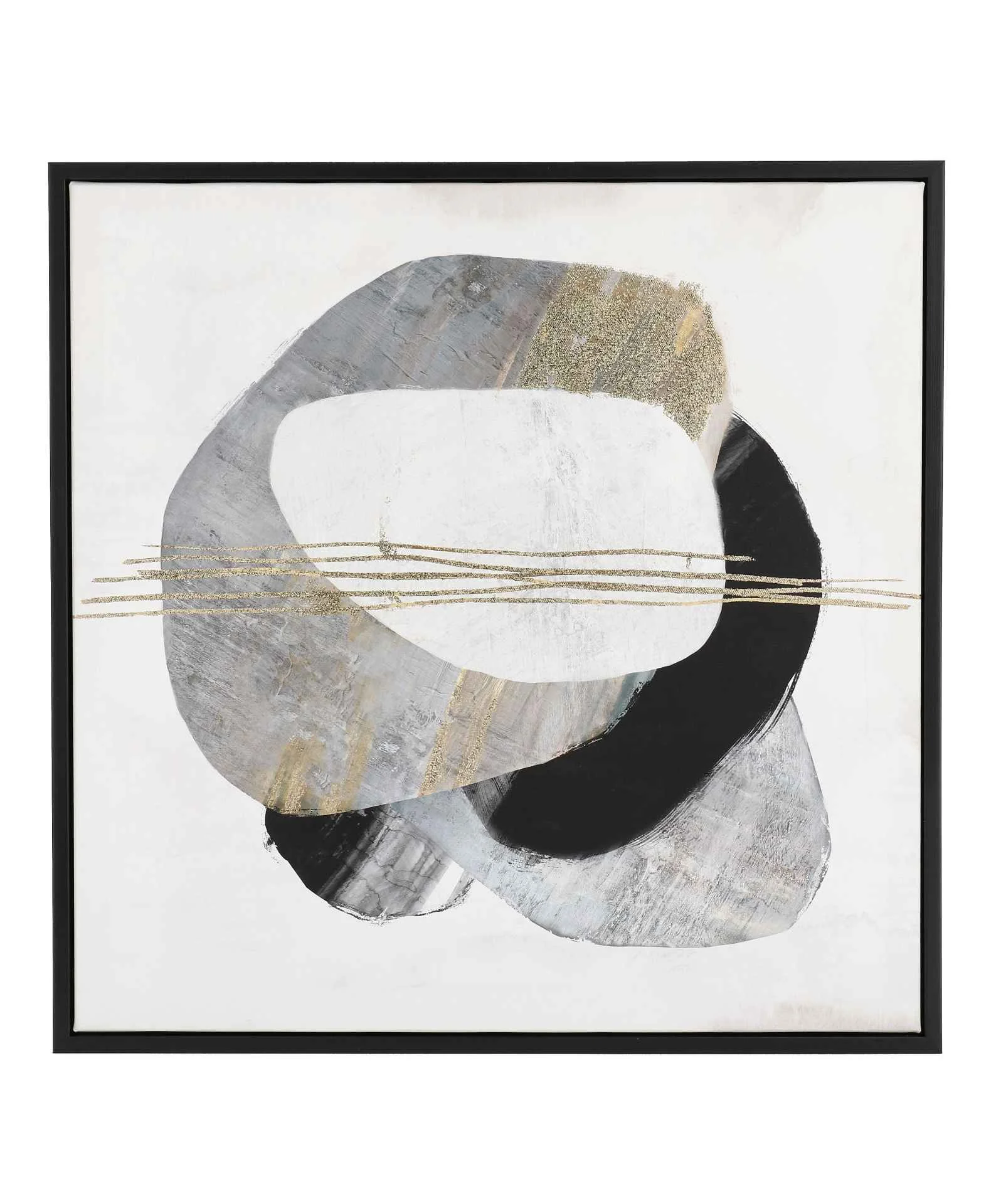 Bild Inner Circle No.2, Leinwanddruck auf Kiefernholz, modern, weiß-grau, quadratisch, 50x50 cm