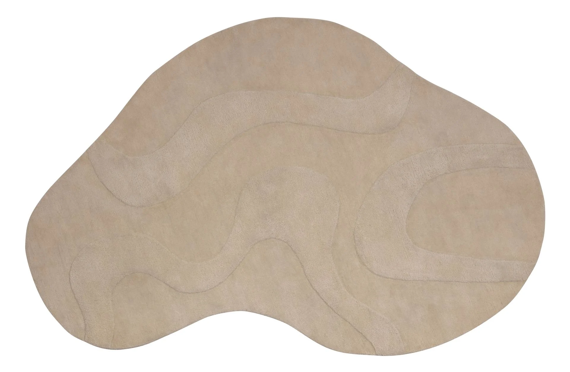 Teppich Alya aus Kunstfasern, modern, organische Form, beige, 170x240 cm - Woood
