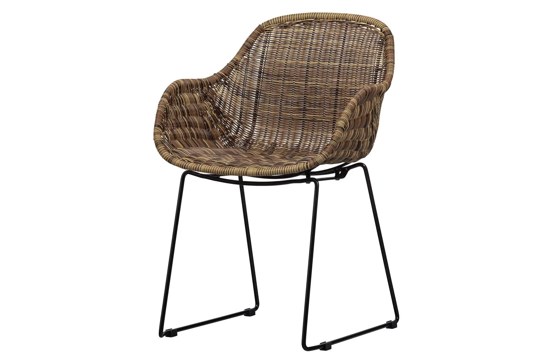 Sessel Willow aus künstlichem Rattan, modern, wetterfest, natur, ideal für drinnen und draußen - Woood