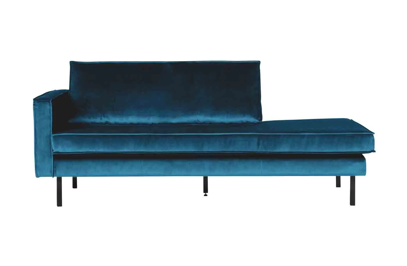 Daybed Recamiere Rodeo Samt, modern und gepolstert, links, blau, elegantes Design - Woood