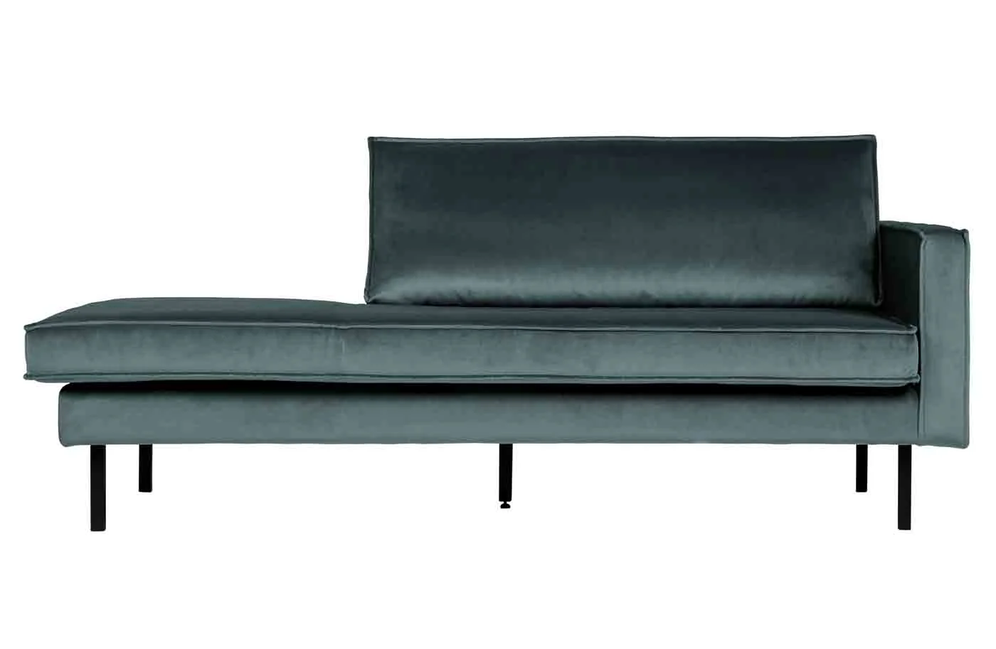 Daybed Recamiere Rodeo aus Samt, modern und gepolstert, rechts, teal blau, elegantes Design - Woood