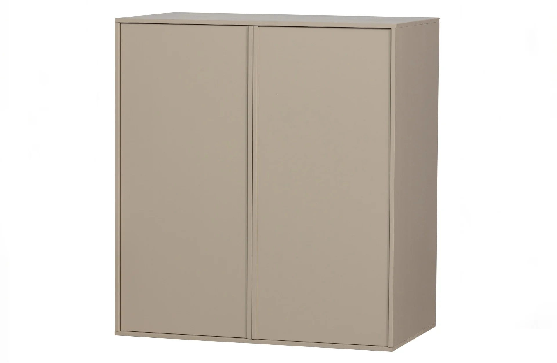 Kleiderschrank Daily Closet Kiefer lackiert, modern mit Push-to-Open, dakargrau und hellgrau, 110x100 cm