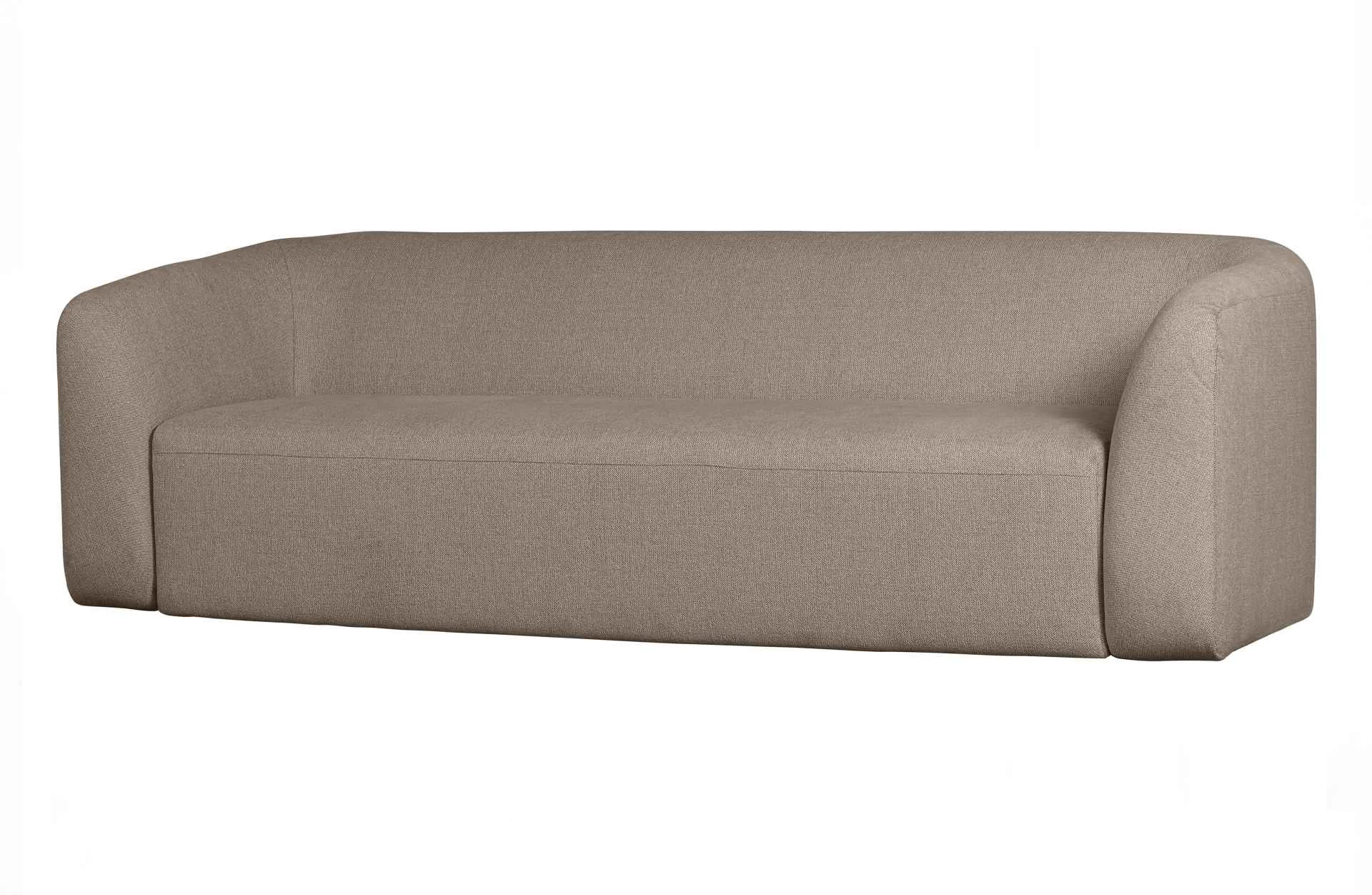 3-Sitzer Sofa Sloping aus Chenille-Stoff, modern gepolstert, hellbraun, komfortabel für 3–4 Personen