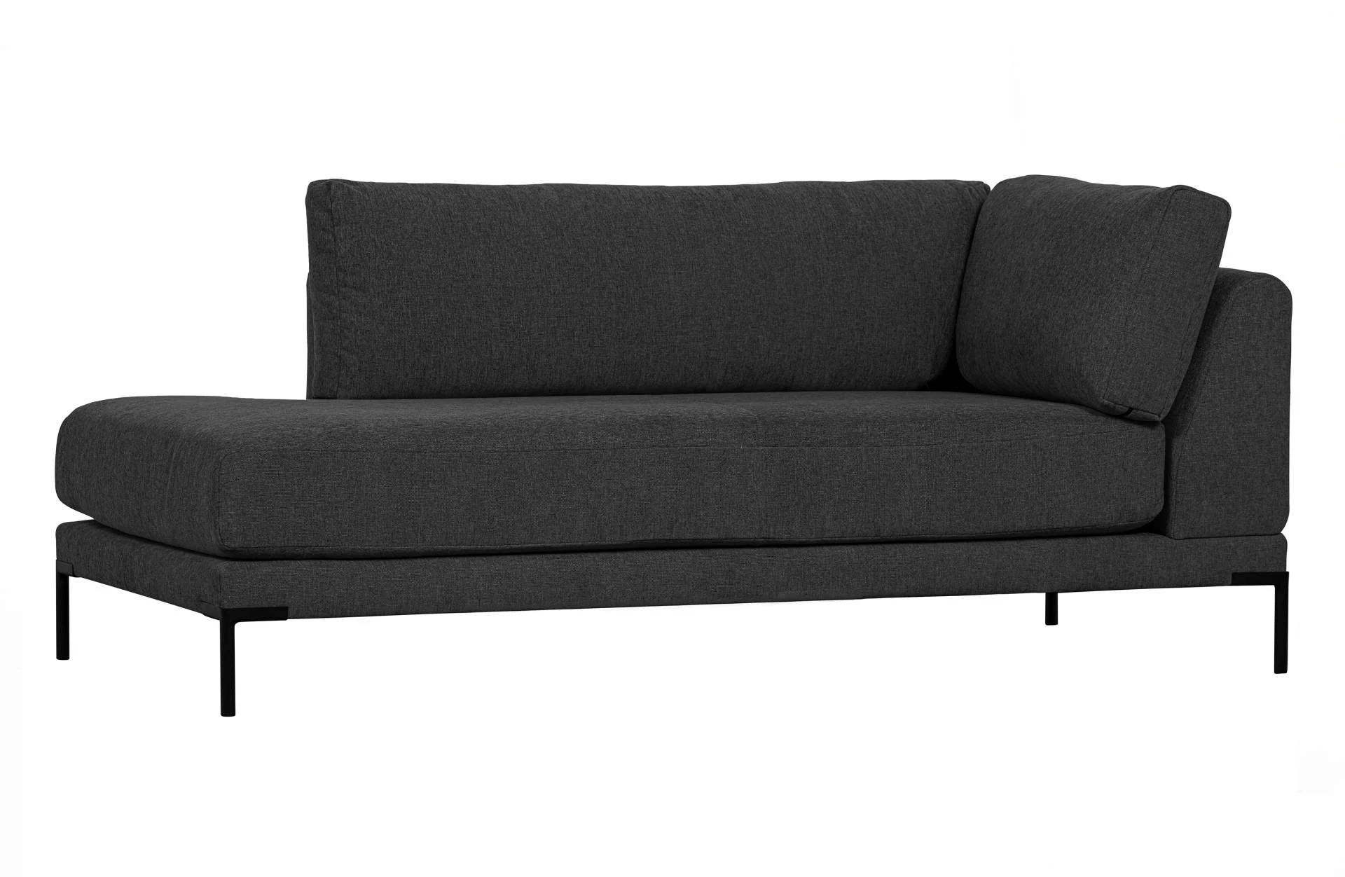 Modulsofa Couple Lounge Element, Melange-Stoff, modernes Design, dunkelgrau, links
