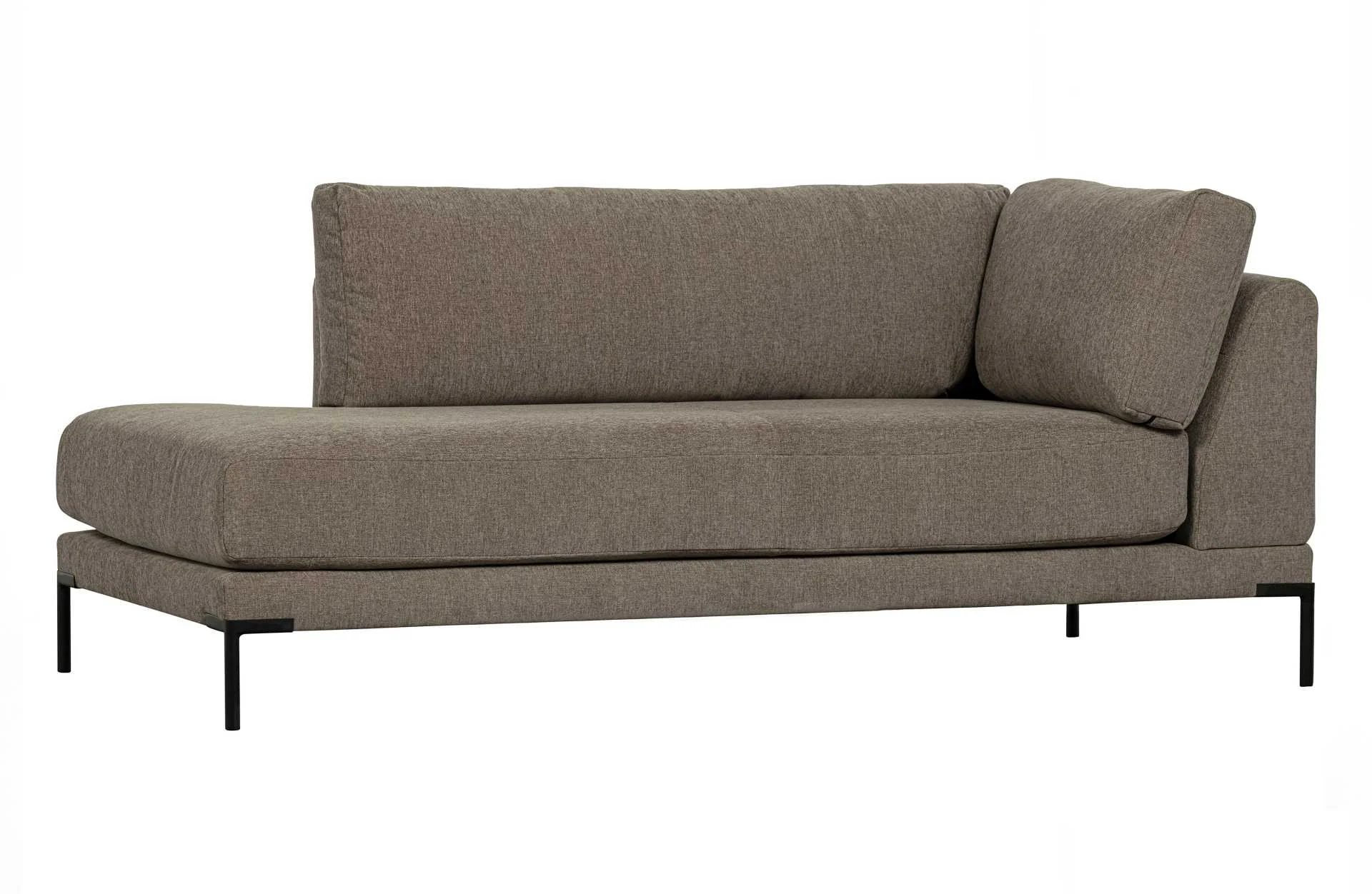 Modulsofa Couple Lounge, Melange-Stoff in Taupe, modernes Design, linkes Element, weich gepolstert