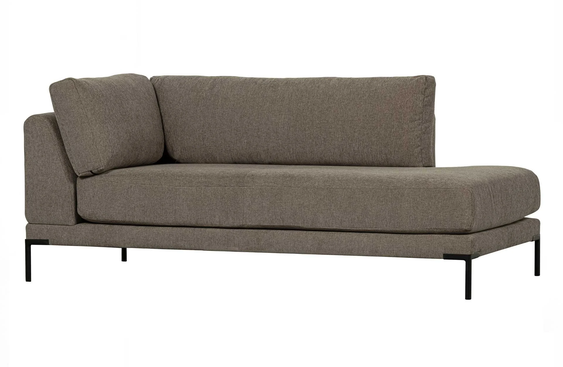Modulsofa Couple Lounge, melierter Stoff, modernes Design, taupe, Element rechts - VTwonen