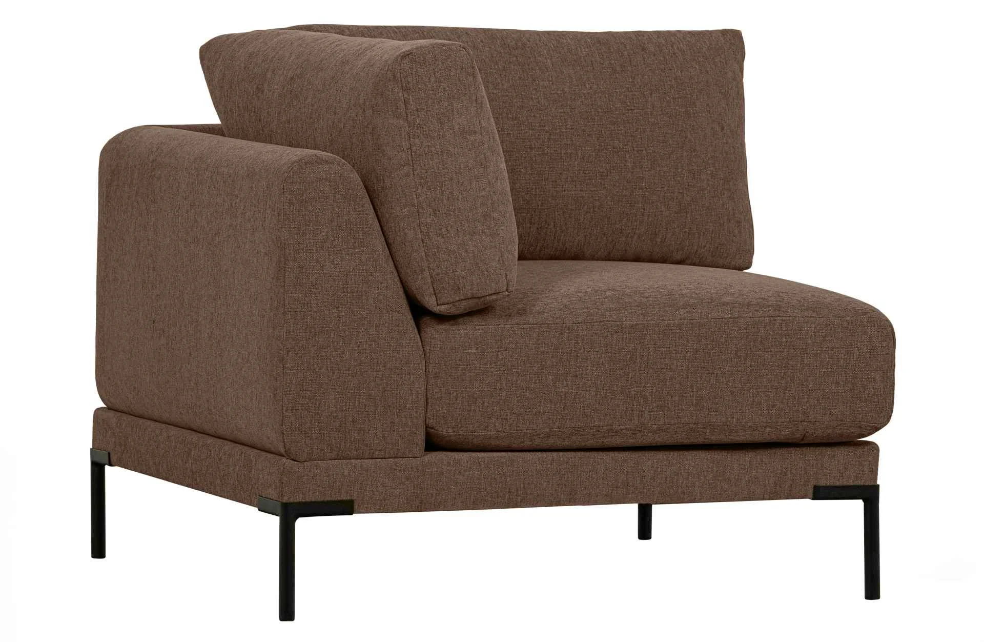 Modulsofa Couple Eck-Element, weicher Melange-Stoff, modern, braun, flexibel kombinierbar