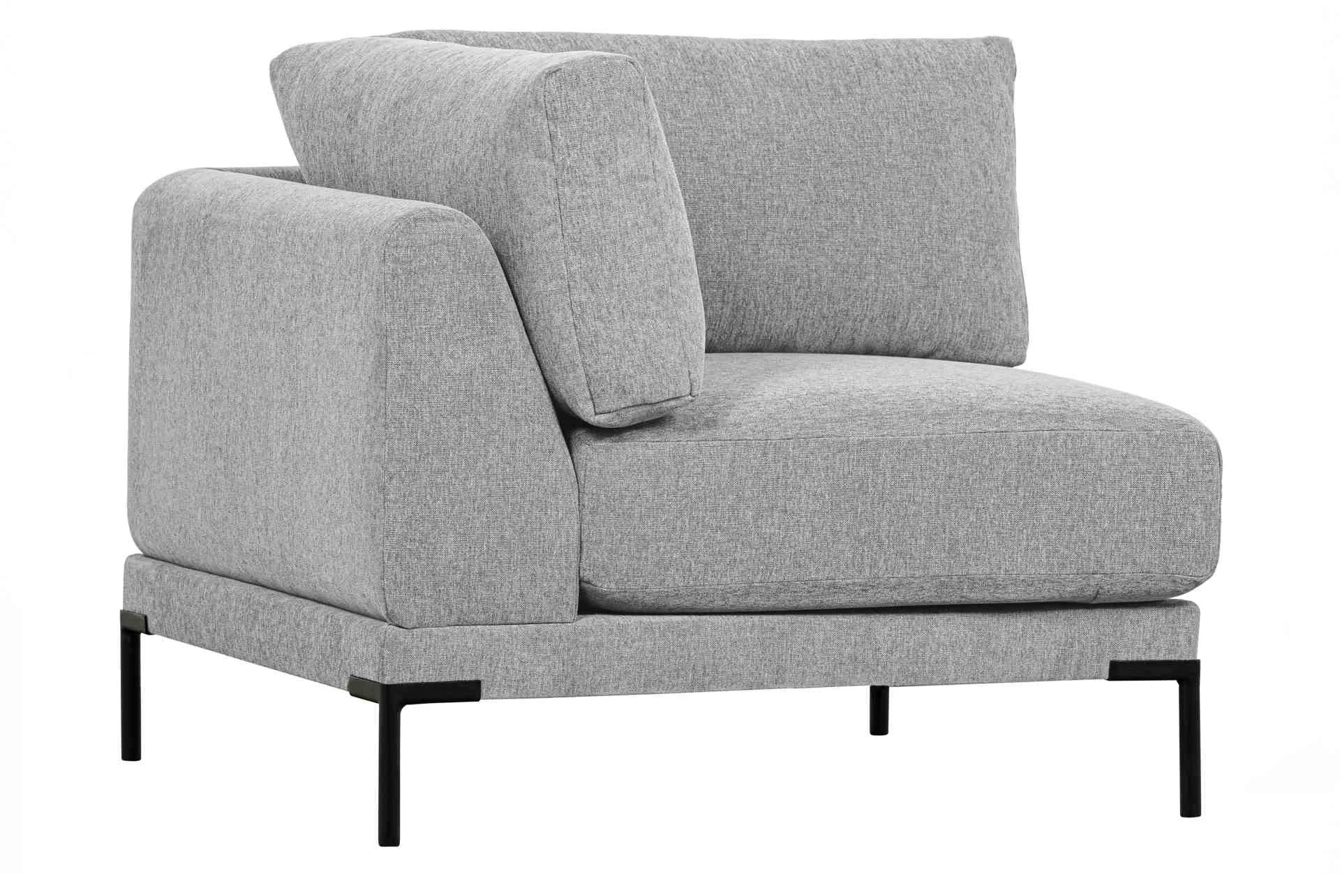 Modulsofa Couple Eck-Element, melierter Stoff, modern, hellgrau, flexibel kombinierbar