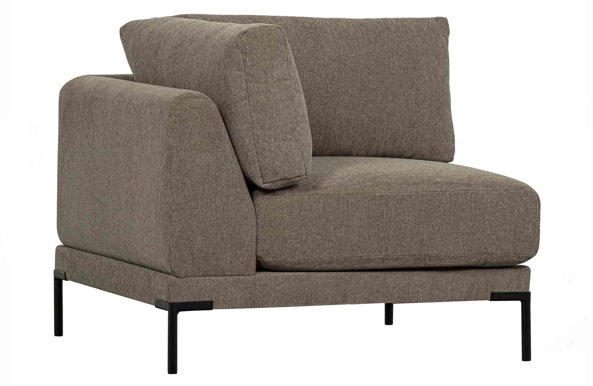 Modulsofa Couple Eck-Element, weicher Melange-Stoff, modern, taupe, flexibles Sitzmodul