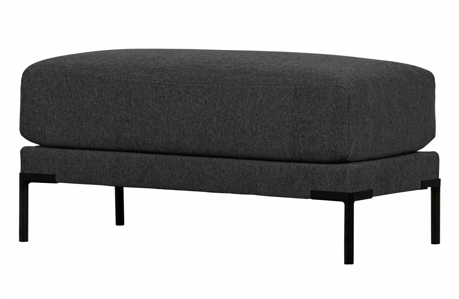Hocker Modulsofa Couple, melierter Stoff, modern, dunkelgrau, 50 cm, bequeme Polsterung - VTwonen