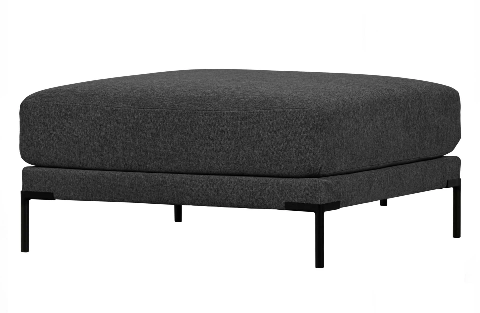 Hocker Modulsofa Couple, weicher Melange-Stoff, modern, dunkelgrau, 100 cm, komfortabel gepolstert