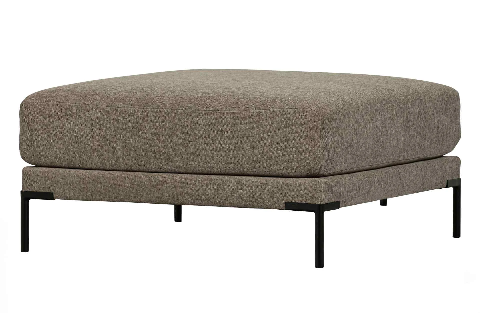 Hocker Modulsofa Couple, weicher Melange-Stoff, modern, taupe, 100 cm, gepolstert