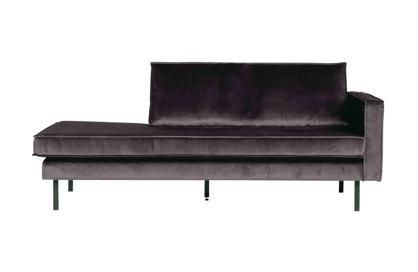 Daybed Rodeo Samt, modern gepolstert, rechts, anthrazit, elegantes Design für Dein Zuhause - Woood