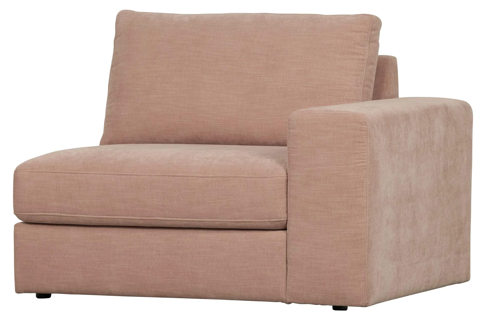 Modulsofa Family 1-Seat Element rechts, eleganter Webstoff, modern, rosa, flexibel kombinierbar