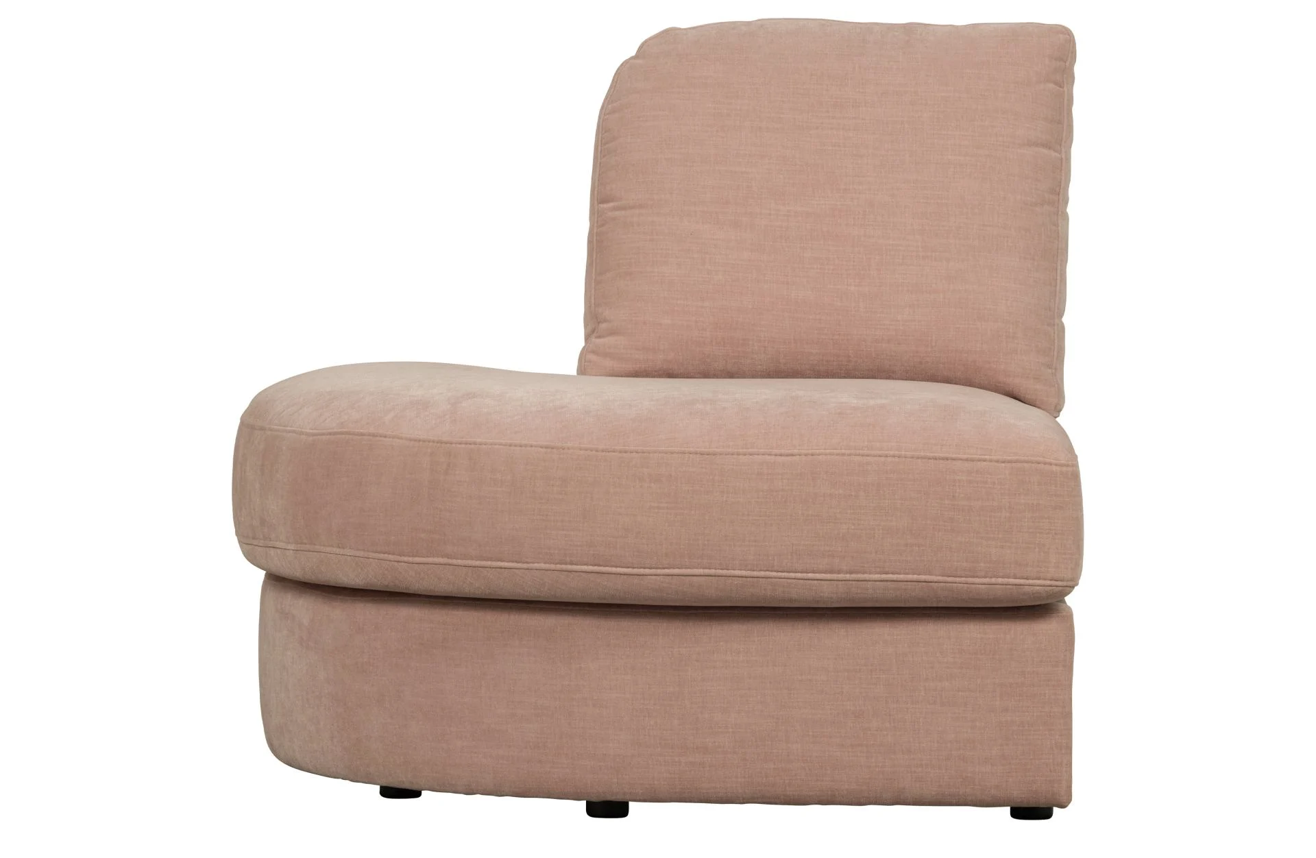 Modulsofa Family 1-Seat Eck-Element aus Webstoff, modern, Rosa, links rund, bequem kombinierbar