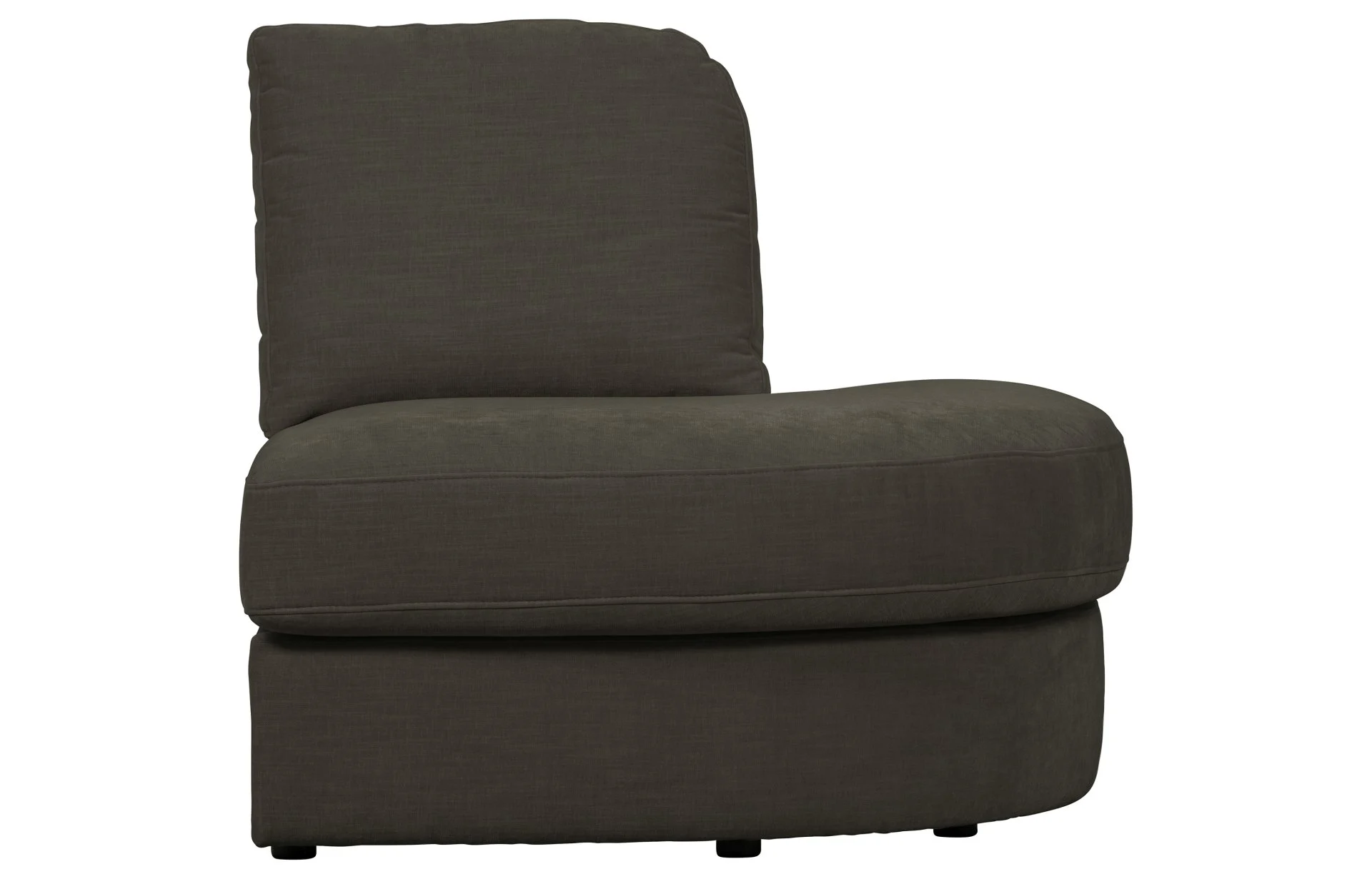 Modulsofa Family 1-Seat Eck-Element, Webstoff modern, anthrazit, rund rechts, weich gepolstert