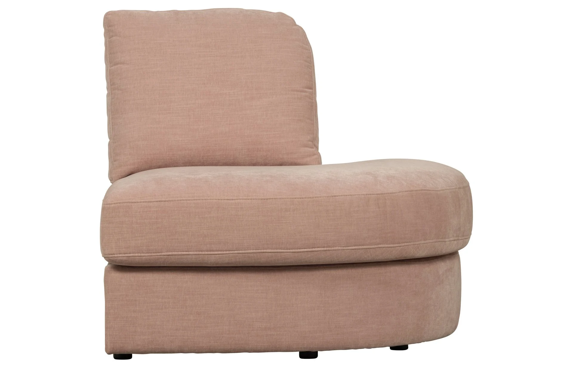 Modulsofa Family 1-Seat Eck-Element aus Webstoff, modern und flexibel, rosa, rund rechts