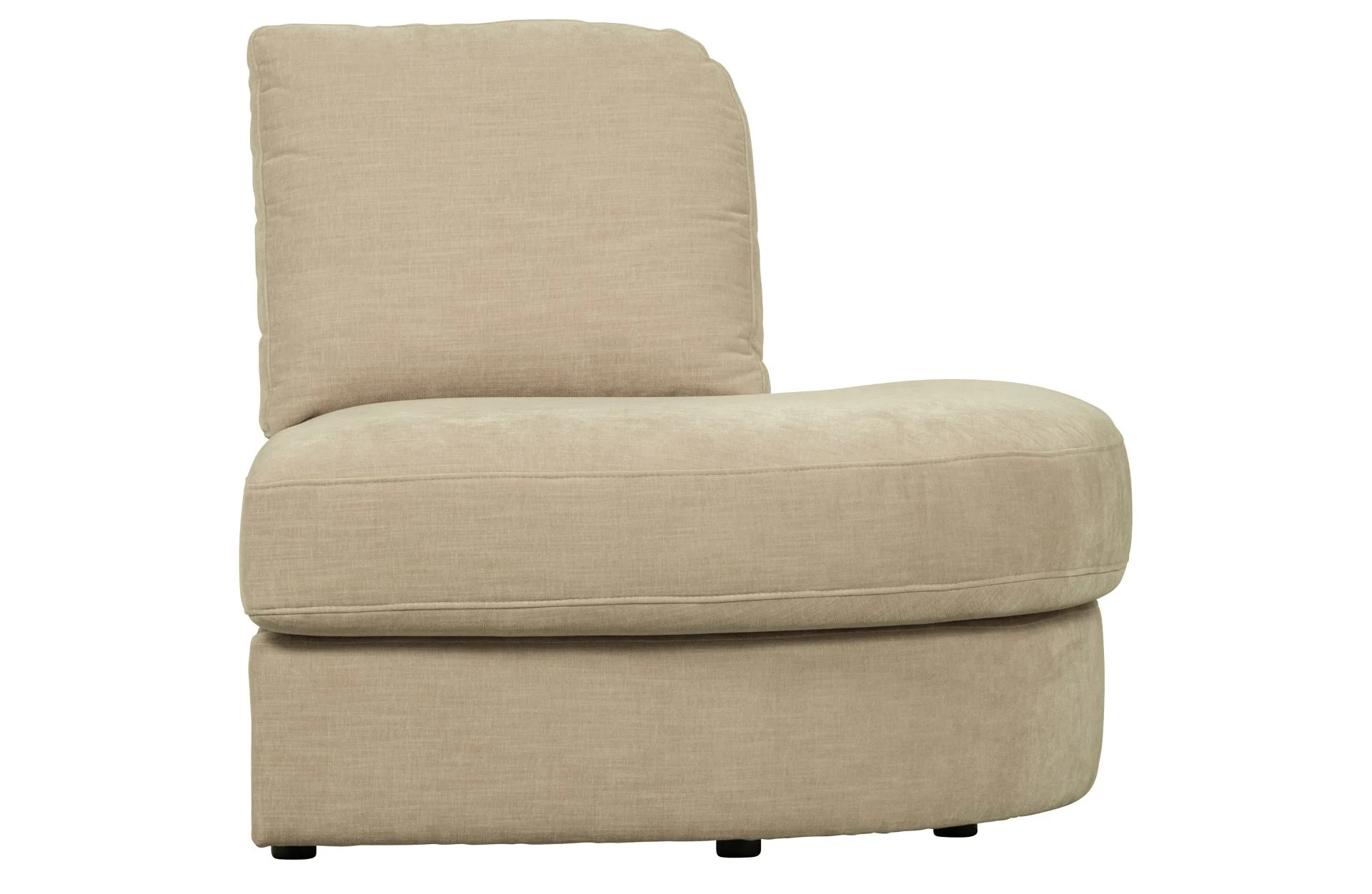 Modulsofa Family 1-Seat Eck-Element, Webstoff modern, Sand, elegantes rundes Design, rechts