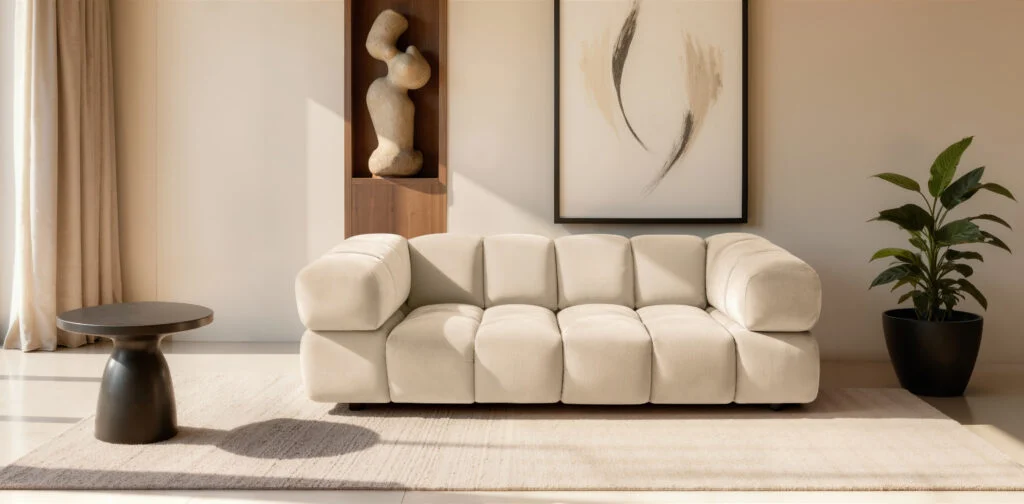 Sofa 3-Sitzer für Wohnzimmer, Samtstoff Bluvel, Averro