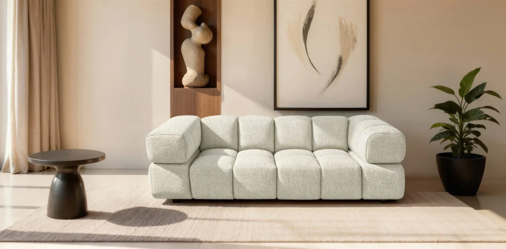 Sofa 3-Sitzer für Wohnzimmer, Stoff Puente, Averro