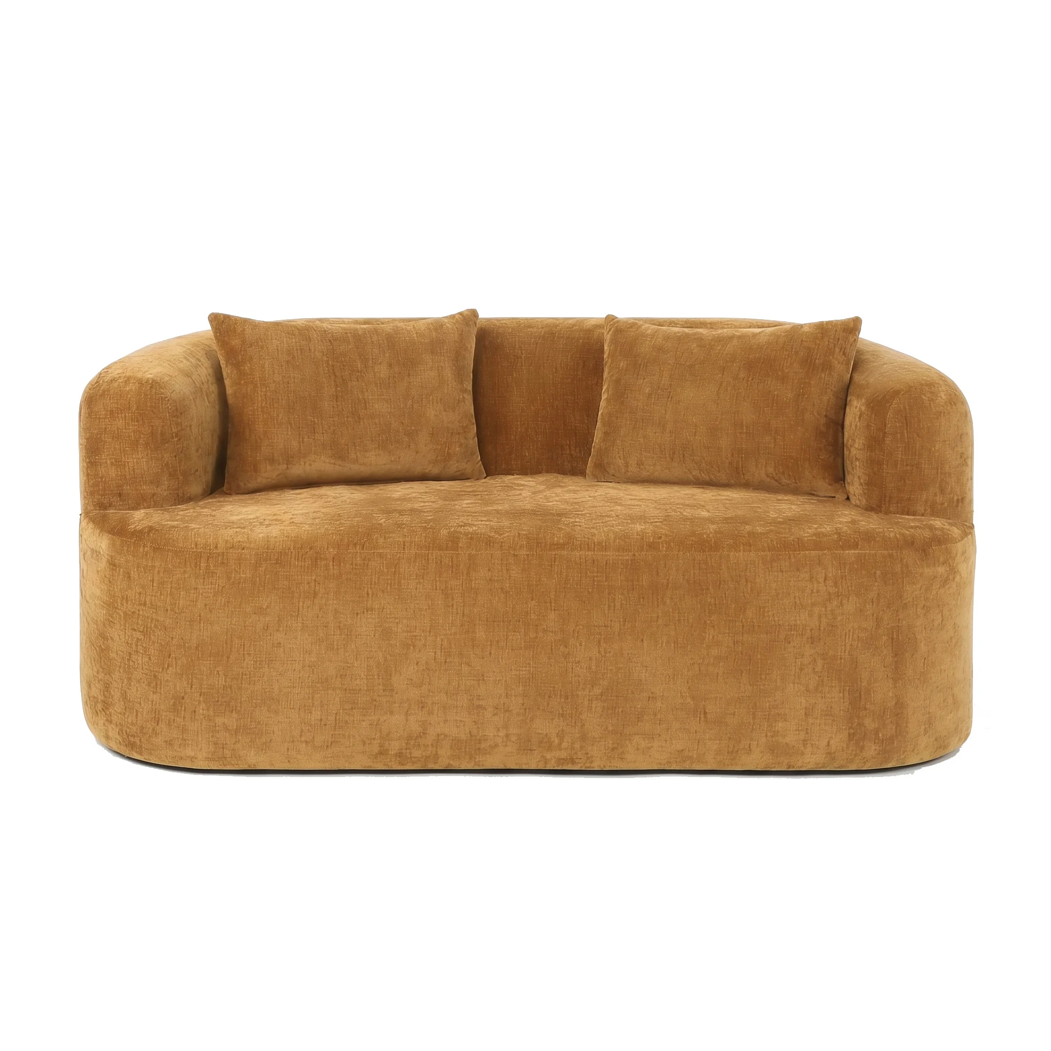 2-Sitzer Sofa Adele Chenille Ockergelb