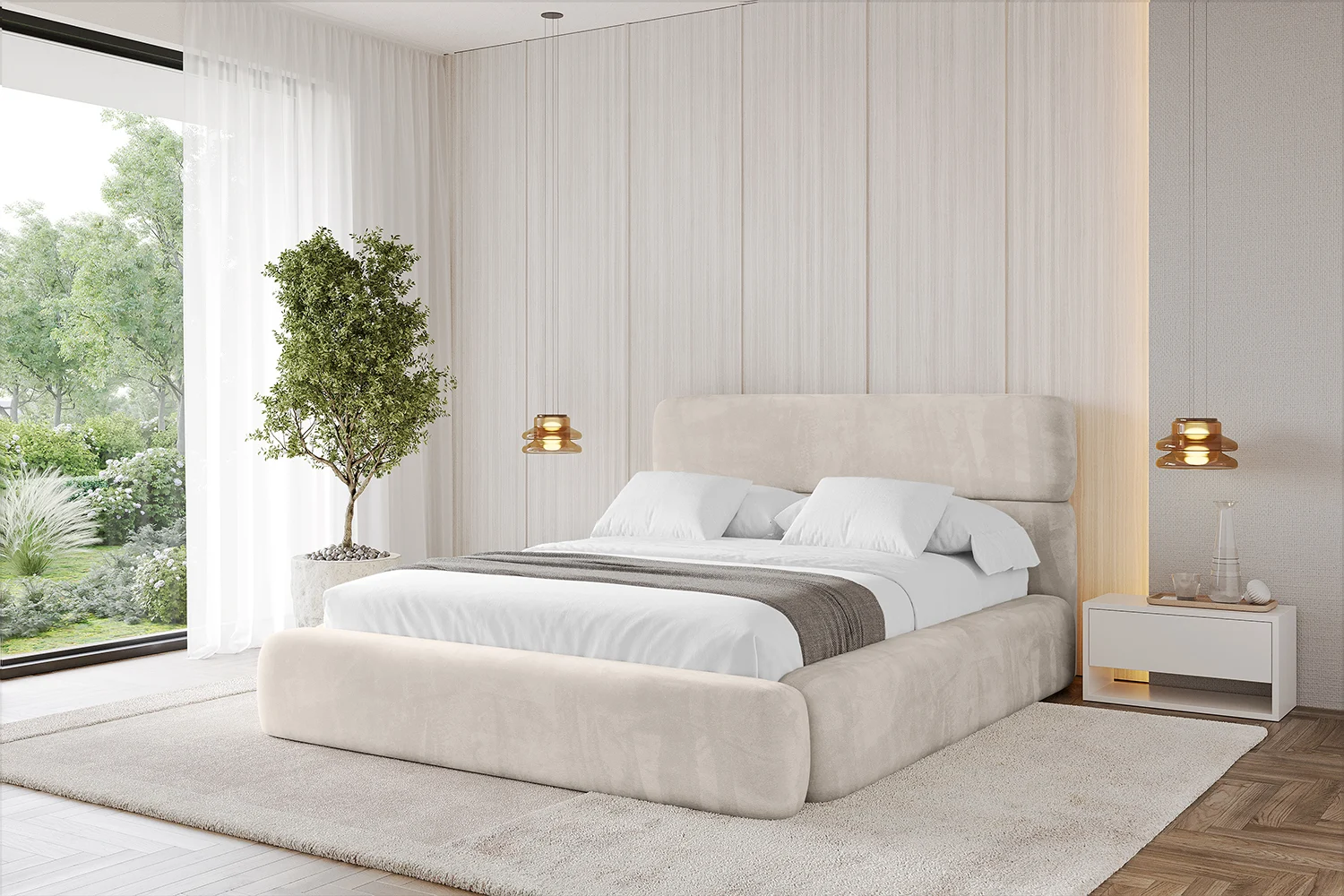 Polsterbett ENORA Beige - Casablanca 2301 120x200 cm