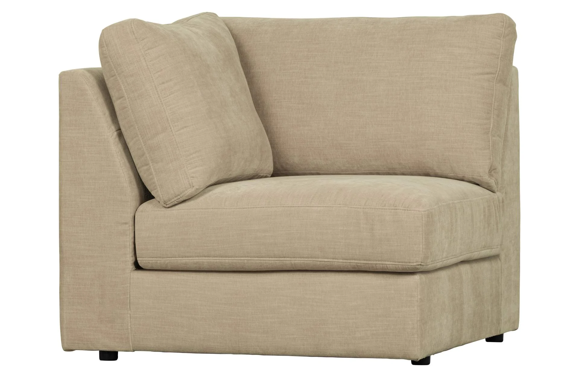 Modulsofa Family Eck-Element, weicher Webstoff, modern, sandbeige, flexible Verbindung