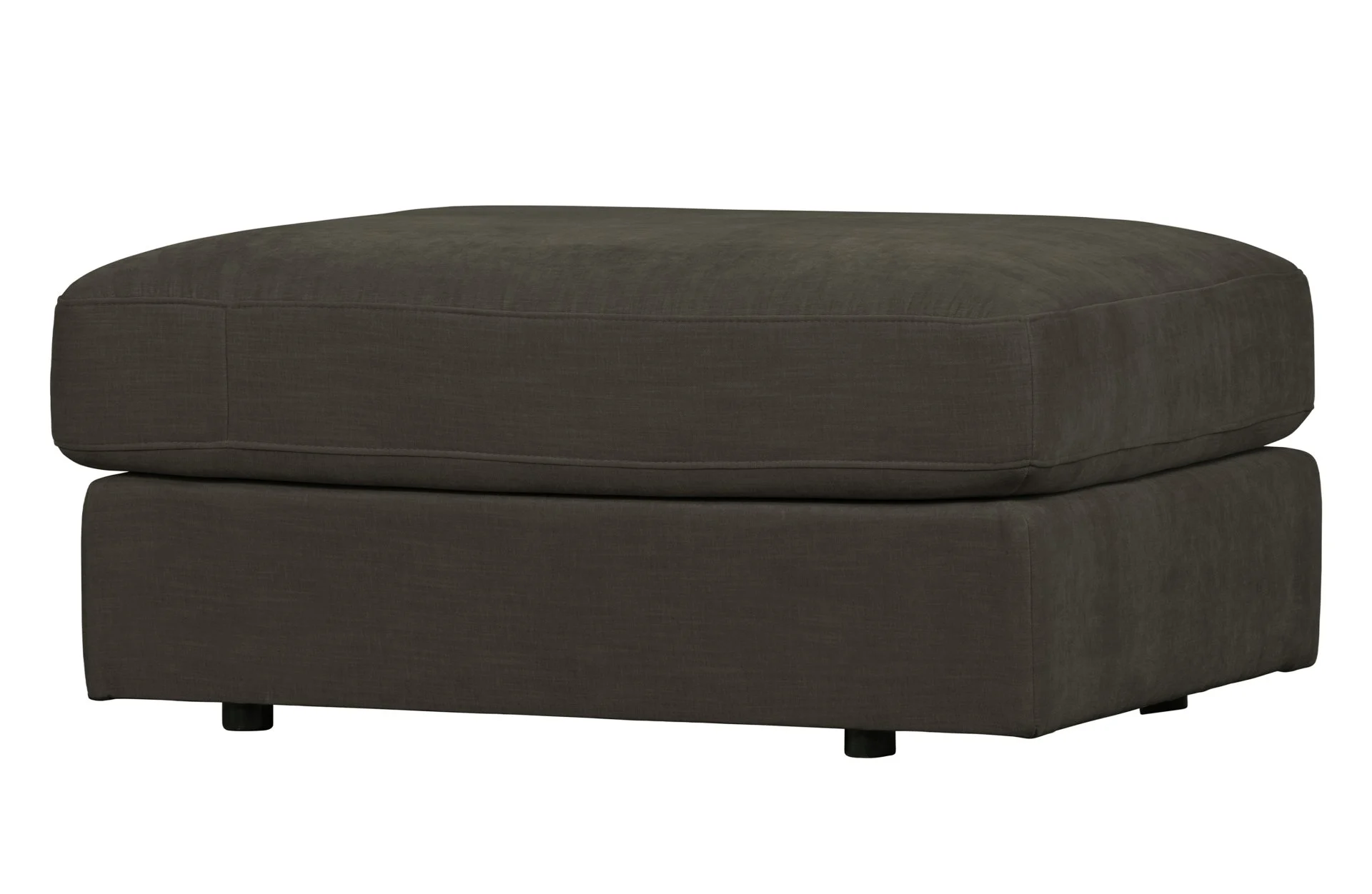 Hocker Family aus Stoff, modern gepolstert, anthrazitgrau, weiche Textur, für Dein Zuhause - VTwonen