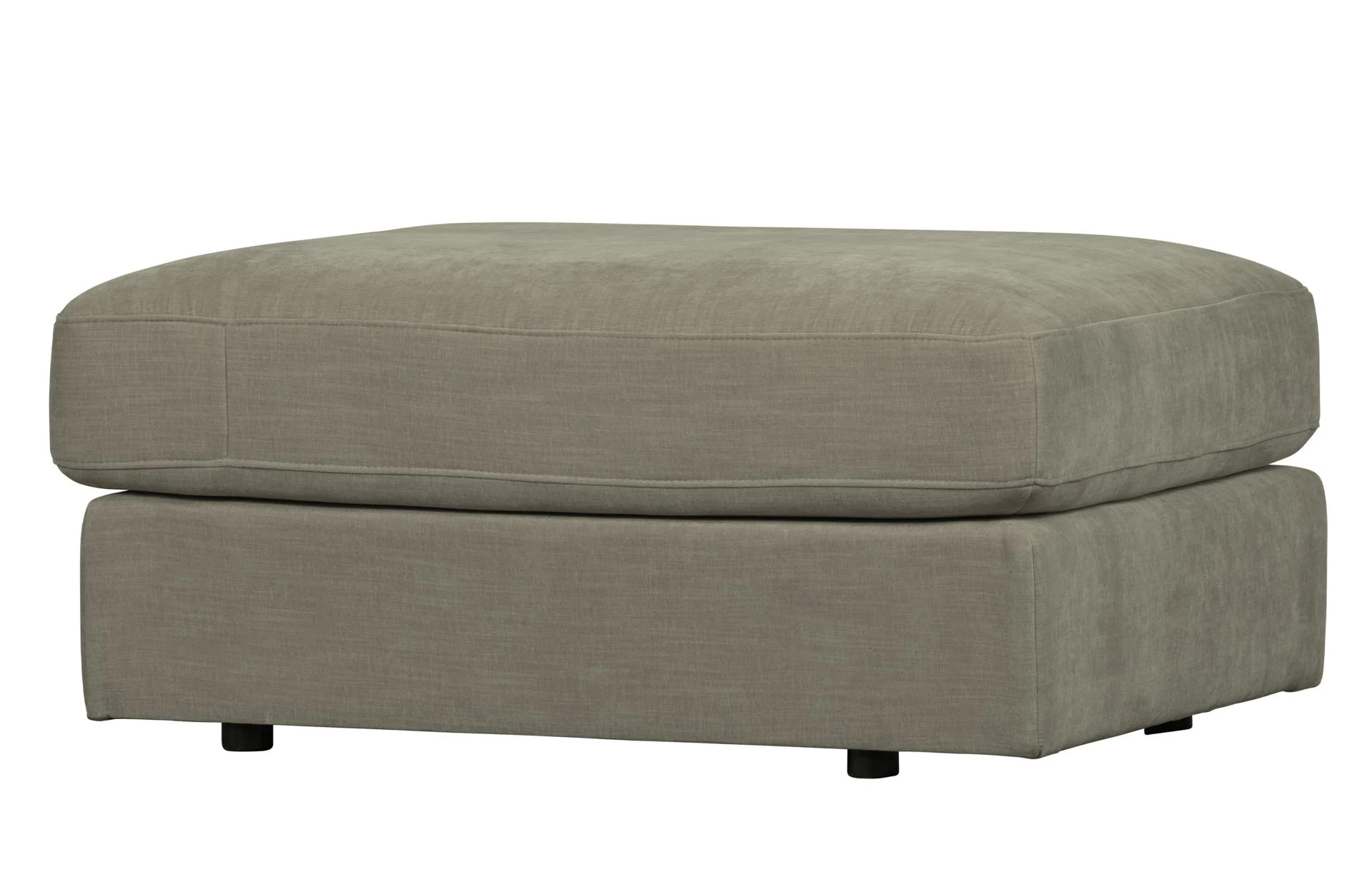 Hocker Family aus Stoff, modernes Design, gepolstert, grau, komfortables Sitzkissen - VTwonen