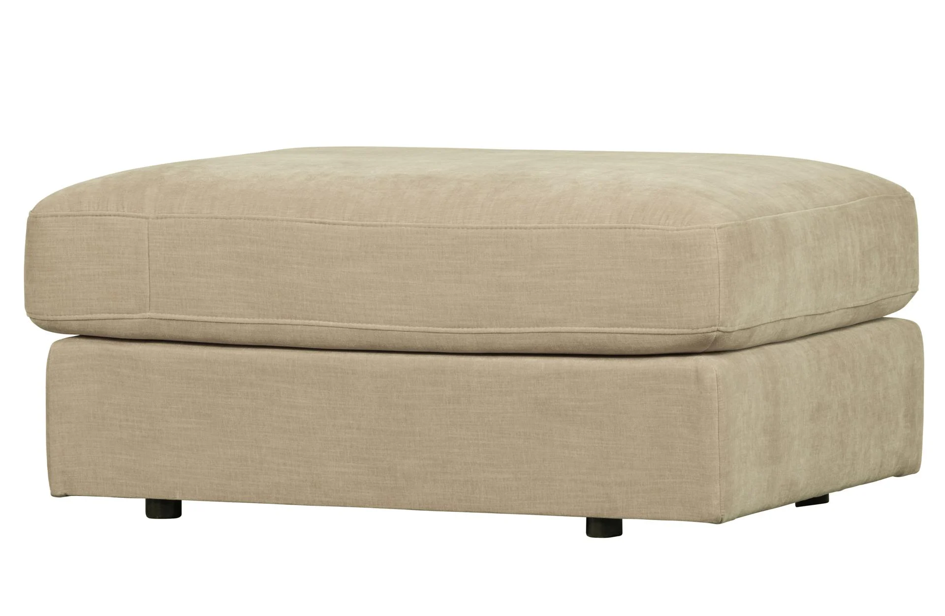 Hocker Family aus weichem Stoff, modern gepolstert, Sand, elegantes Design für Dein Zuhause - VTwonen