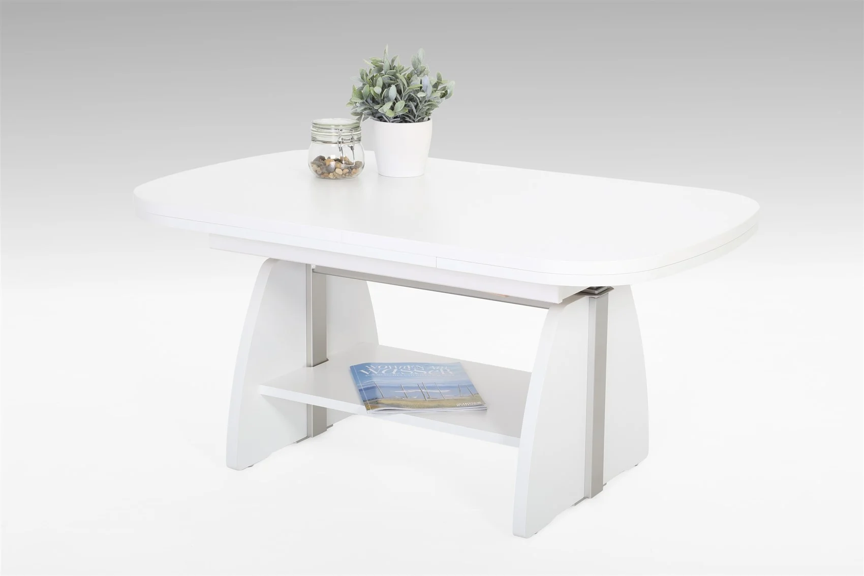 Couchtisch Funktionscouchtisch NILAN mit zwei Funktionen Dekor Weiss - Fun Moebel