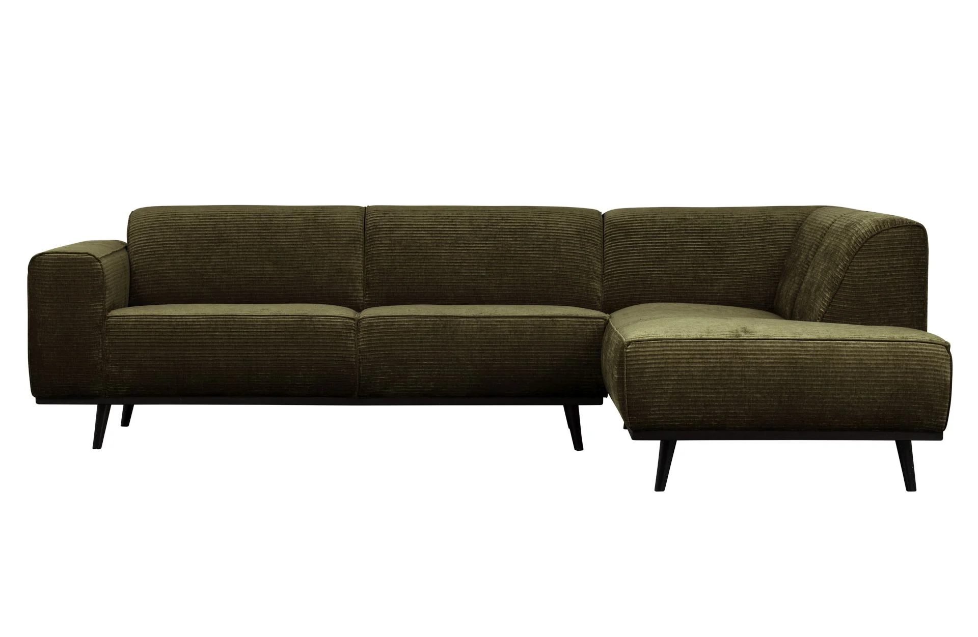 Ecksofa Statement Jacquard-Stoff, modern und bequem, Olive, mit rechter Recamiere