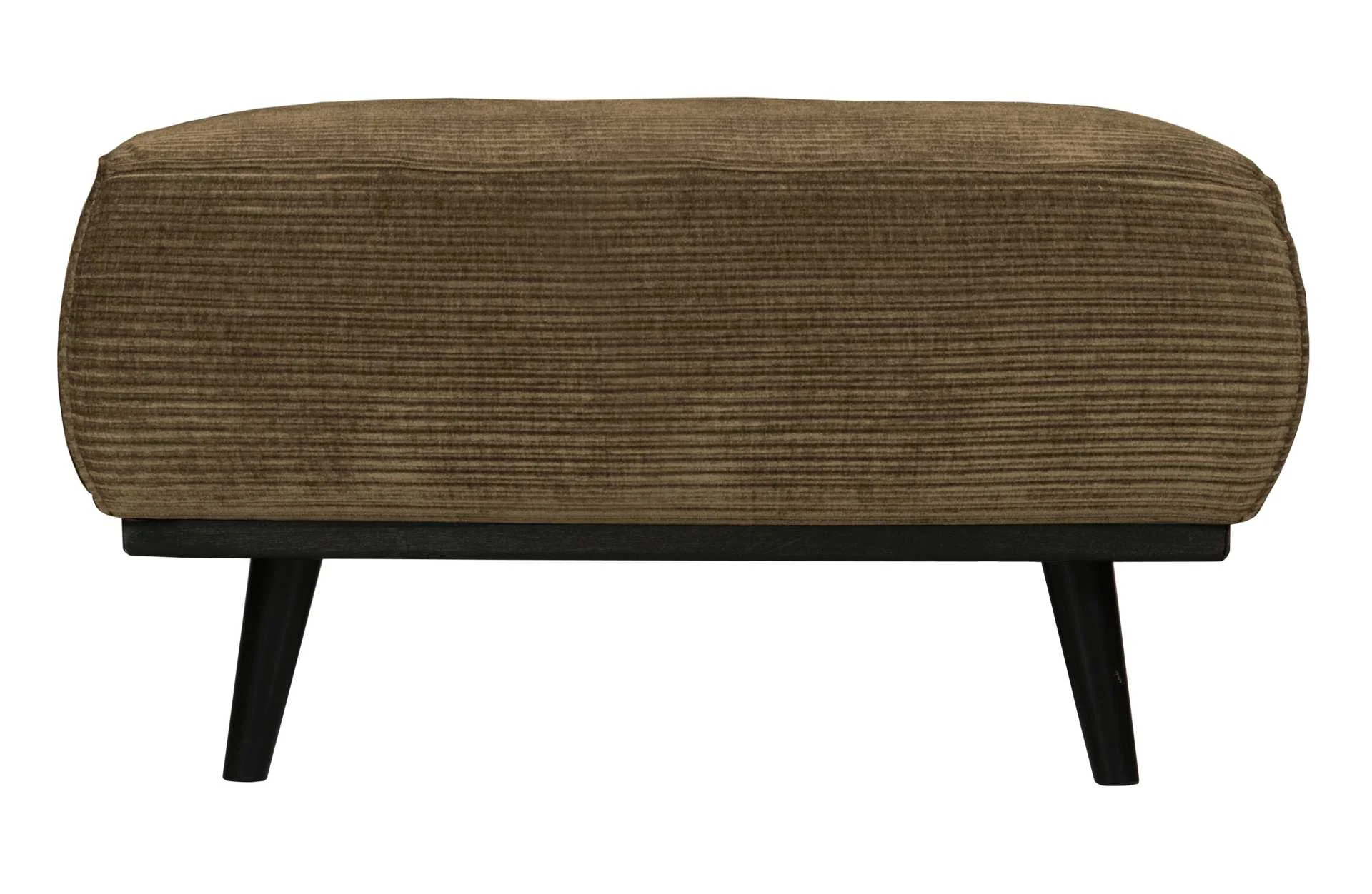 Hocker Statement aus Jacquard-Stoff, modern gepolstert, Braun, elegantes Birkenholz-Gestell