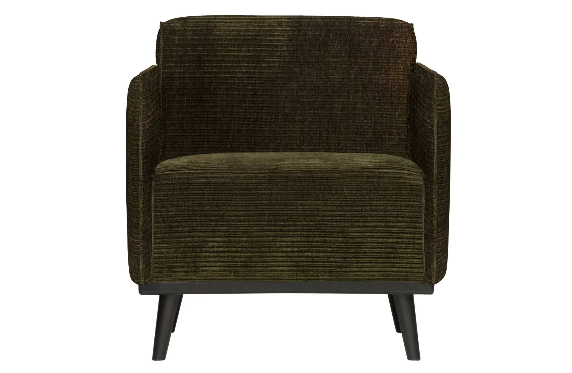 Sessel Statement aus gewebtem Jacquard, modern, Olive, gepolstert, Gestell Birke - Woood