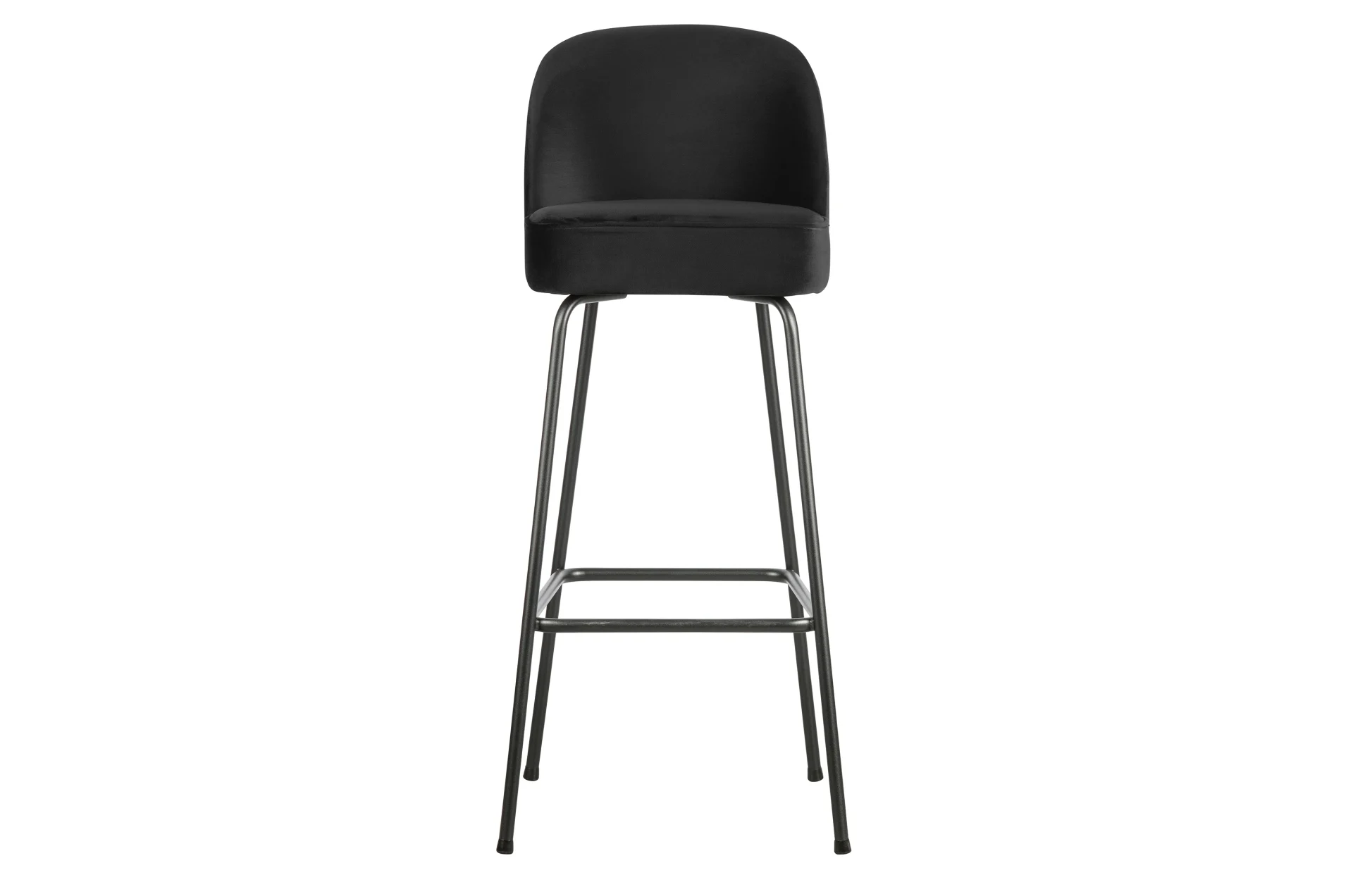 Barhocker Vogue aus Samt, modernes Design, Schwarz, gepolstert und pflegeleicht - Woood