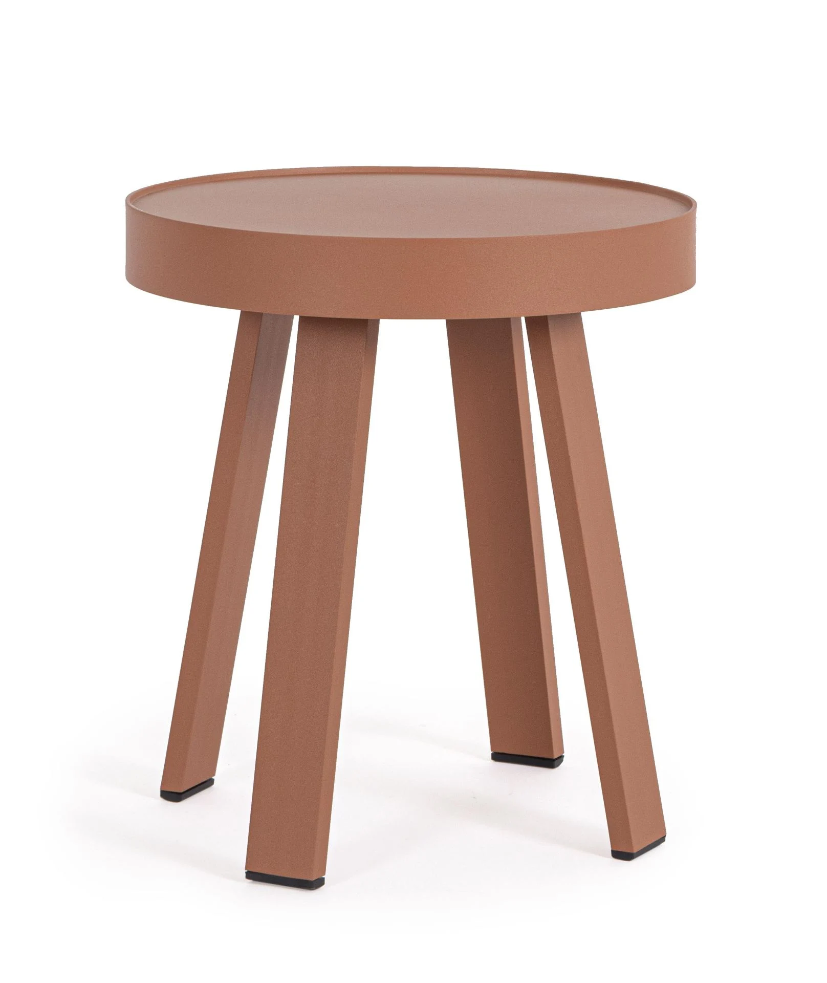 Couchtisch Spyro aus Aluminium, rund und pulverbeschichtet, modern, rot, Ø 41 cm, für Outdoor - Bizzotto
