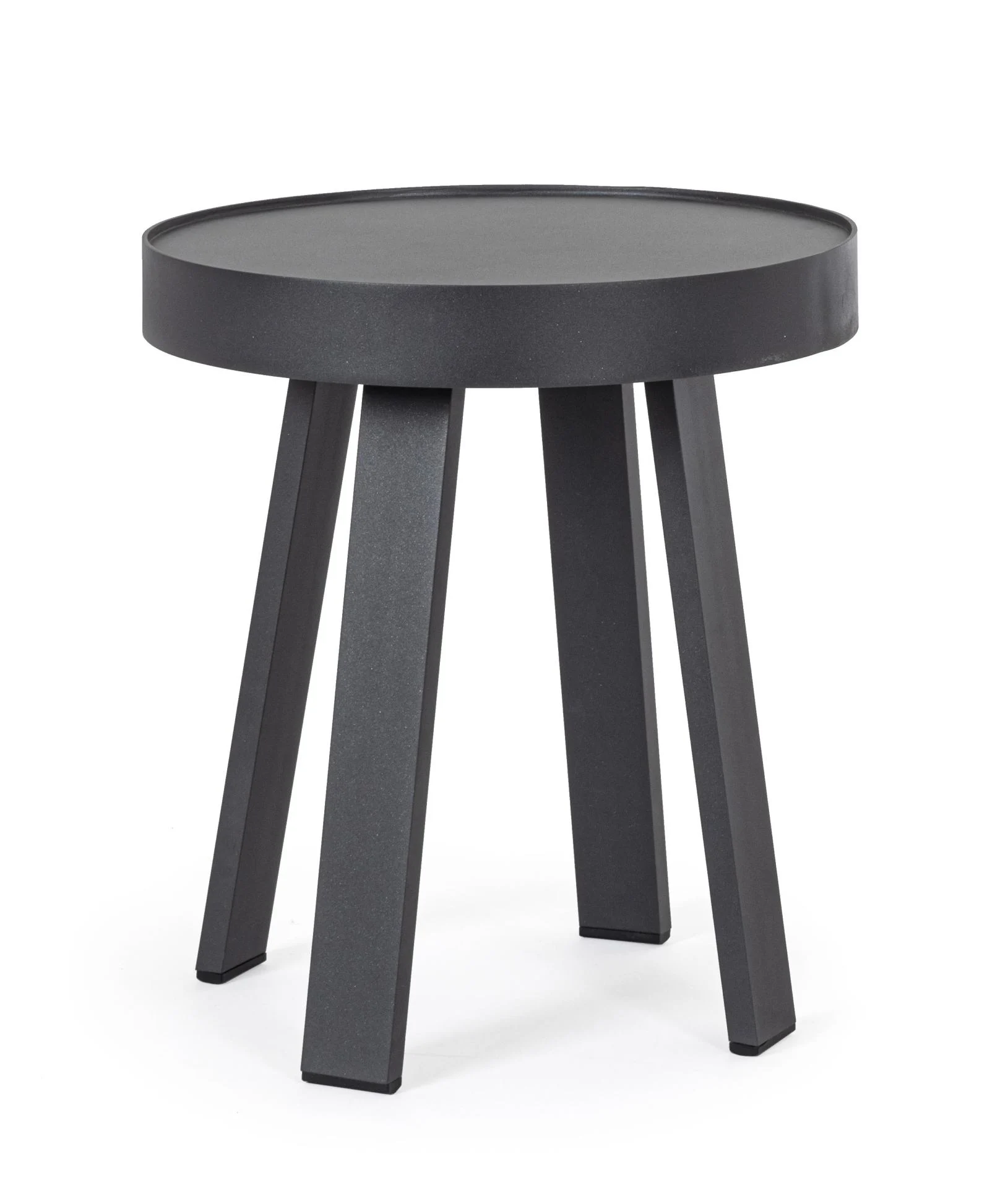 Couchtisch Spyro Aluminium, modern rund, Outdoor geeignet, anthrazit, Ø 41 cm - Bizzotto