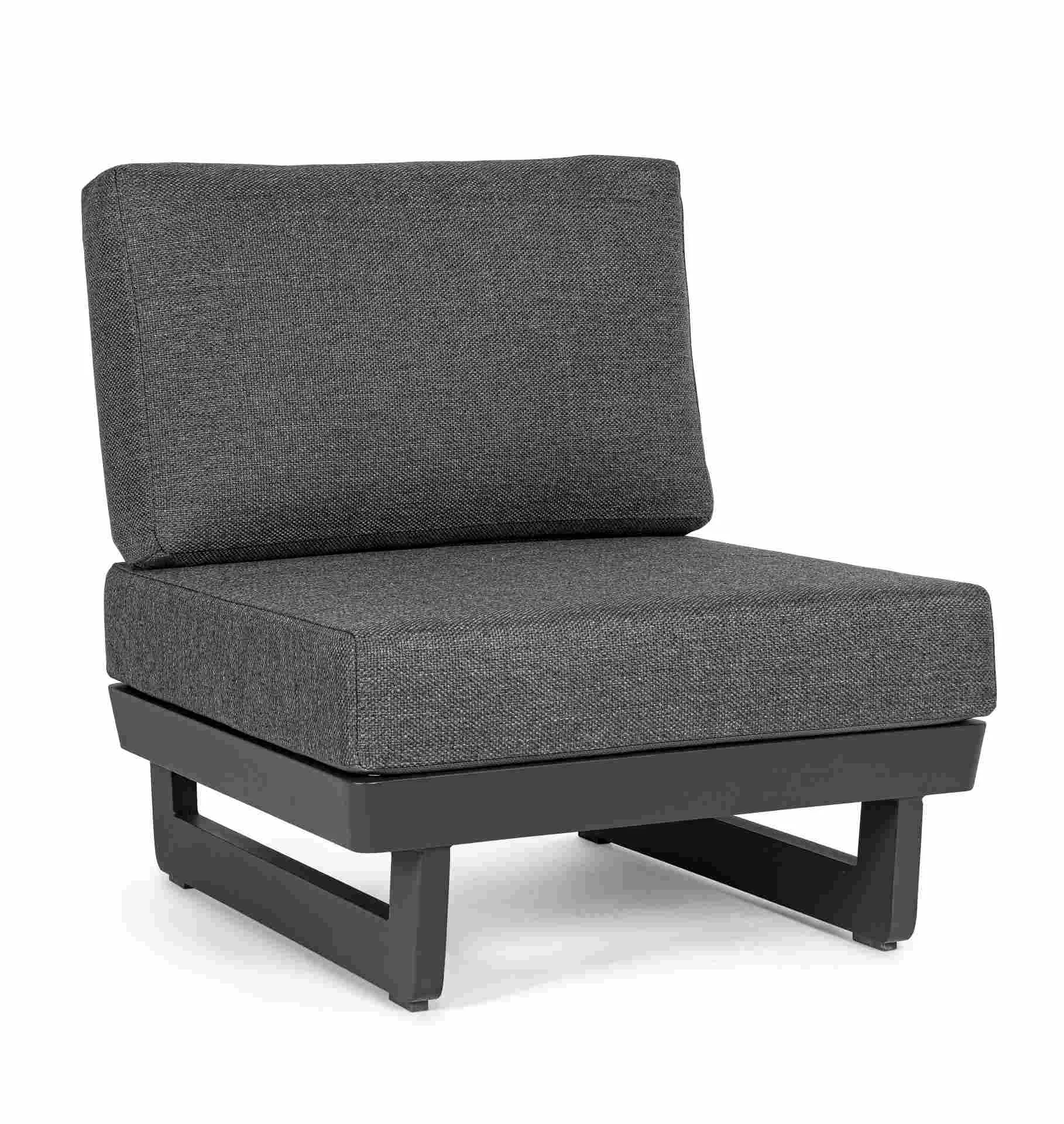 Gartensessel Infinity Aluminium, modern mit abziehbarem Kissen, anthrazit, Outdoor geeignet - Bizzotto