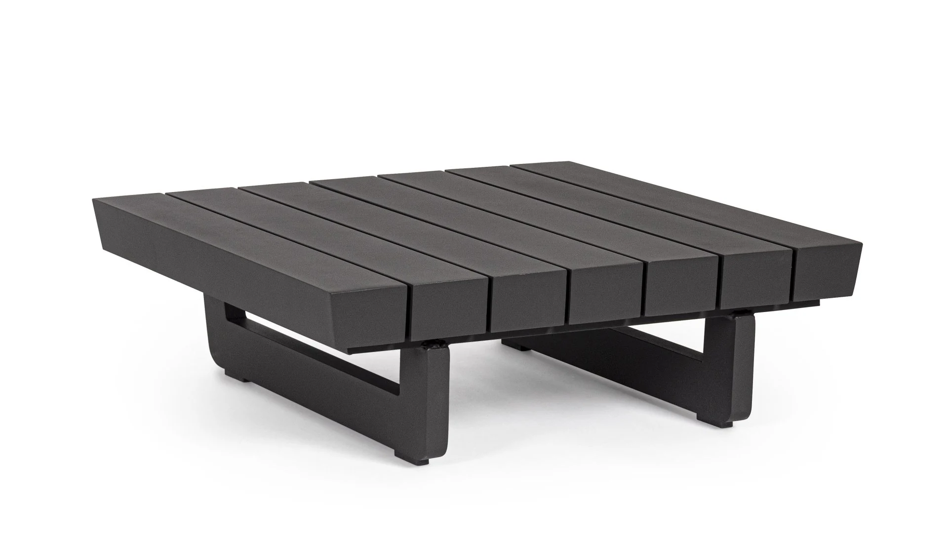 Couchtisch Infinity aus Aluminium, quadratisch und pulverbeschichtet, anthrazit, 74 cm - Bizzotto