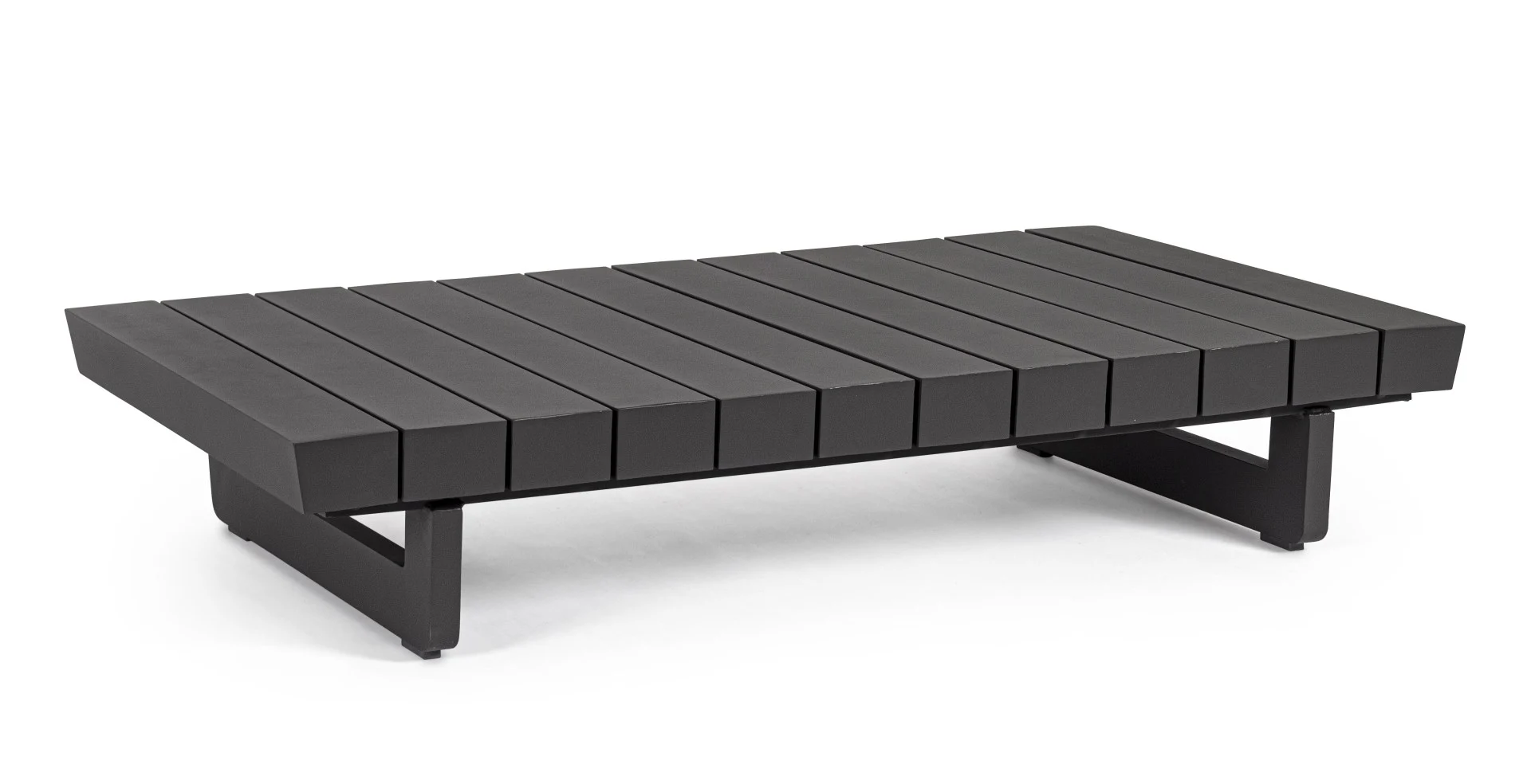 Couchtisch Infinity aus Aluminium, modernes Design, anthrazit, 126 cm, rechteckig - Bizzotto