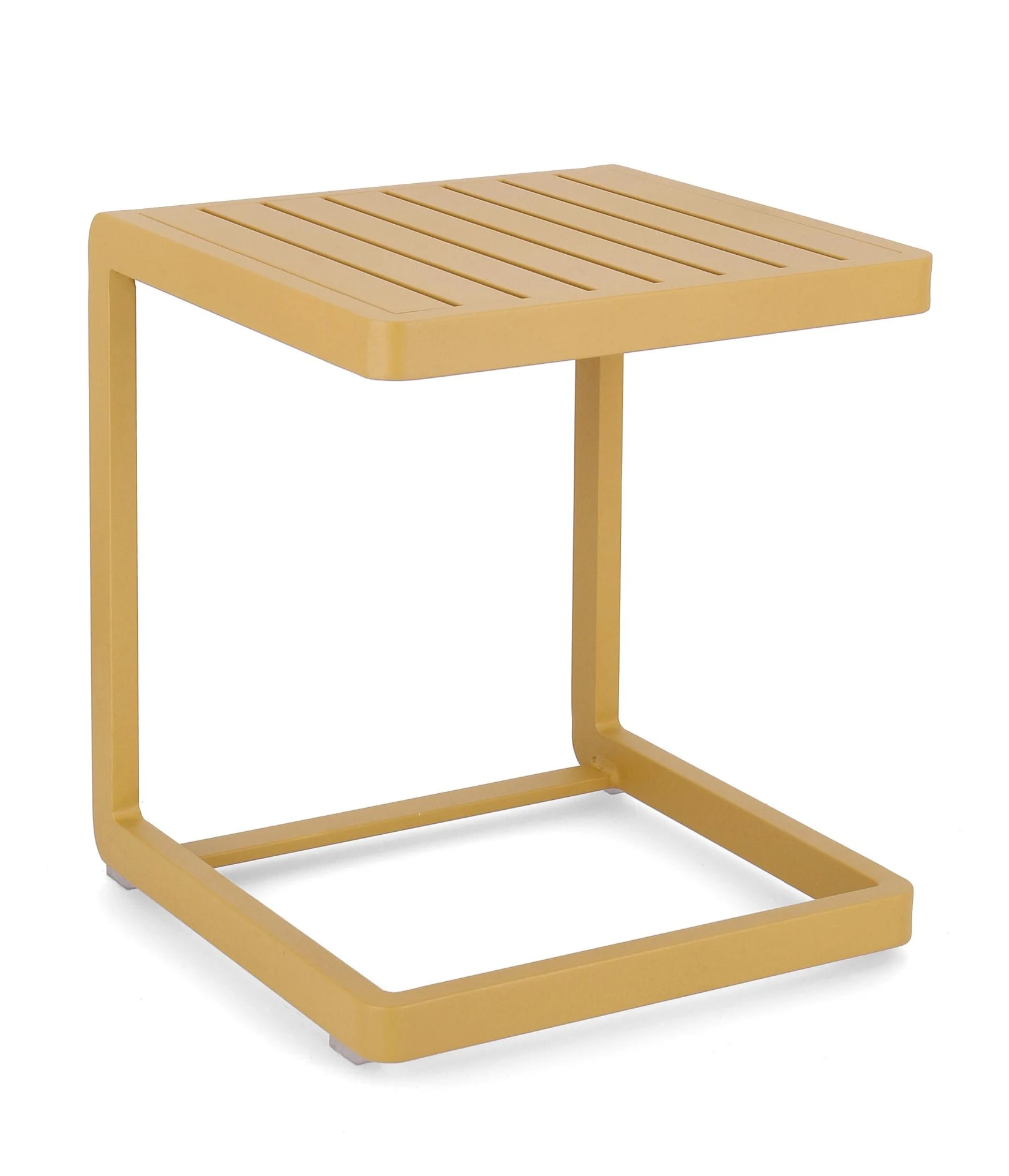 Beistelltisch Konnor aus Aluminium, modern, quadratisch, senfgelb, outdoor geeignet - Bizzotto