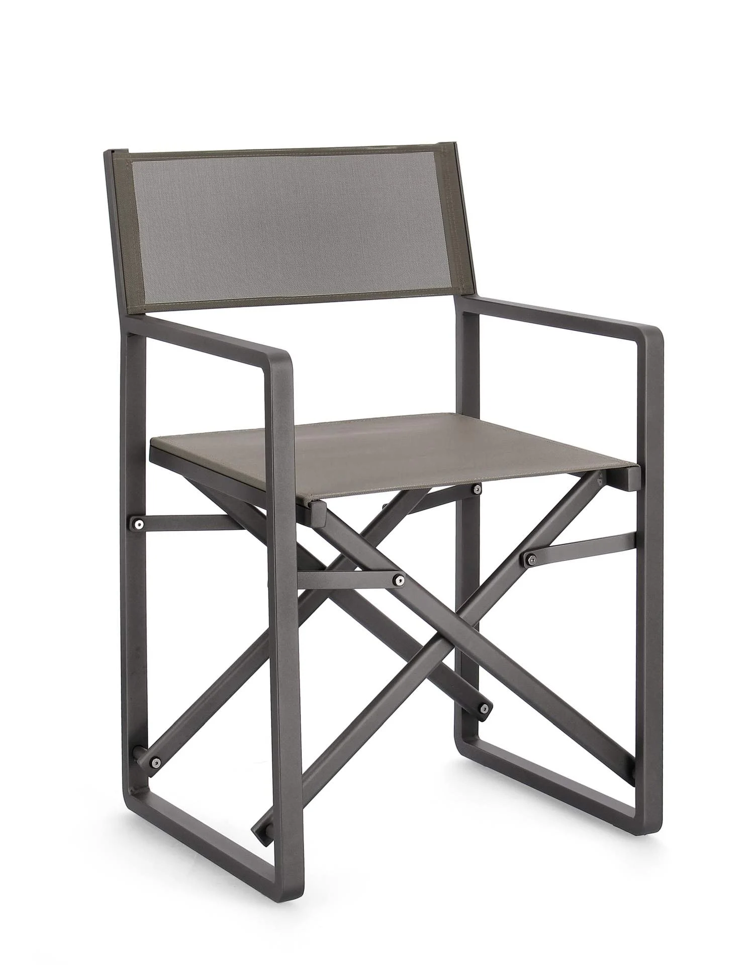 Regiestuhl Konnor aus Aluminium, modern klappbar, anthrazit, leicht und pflegeleicht - Bizzotto