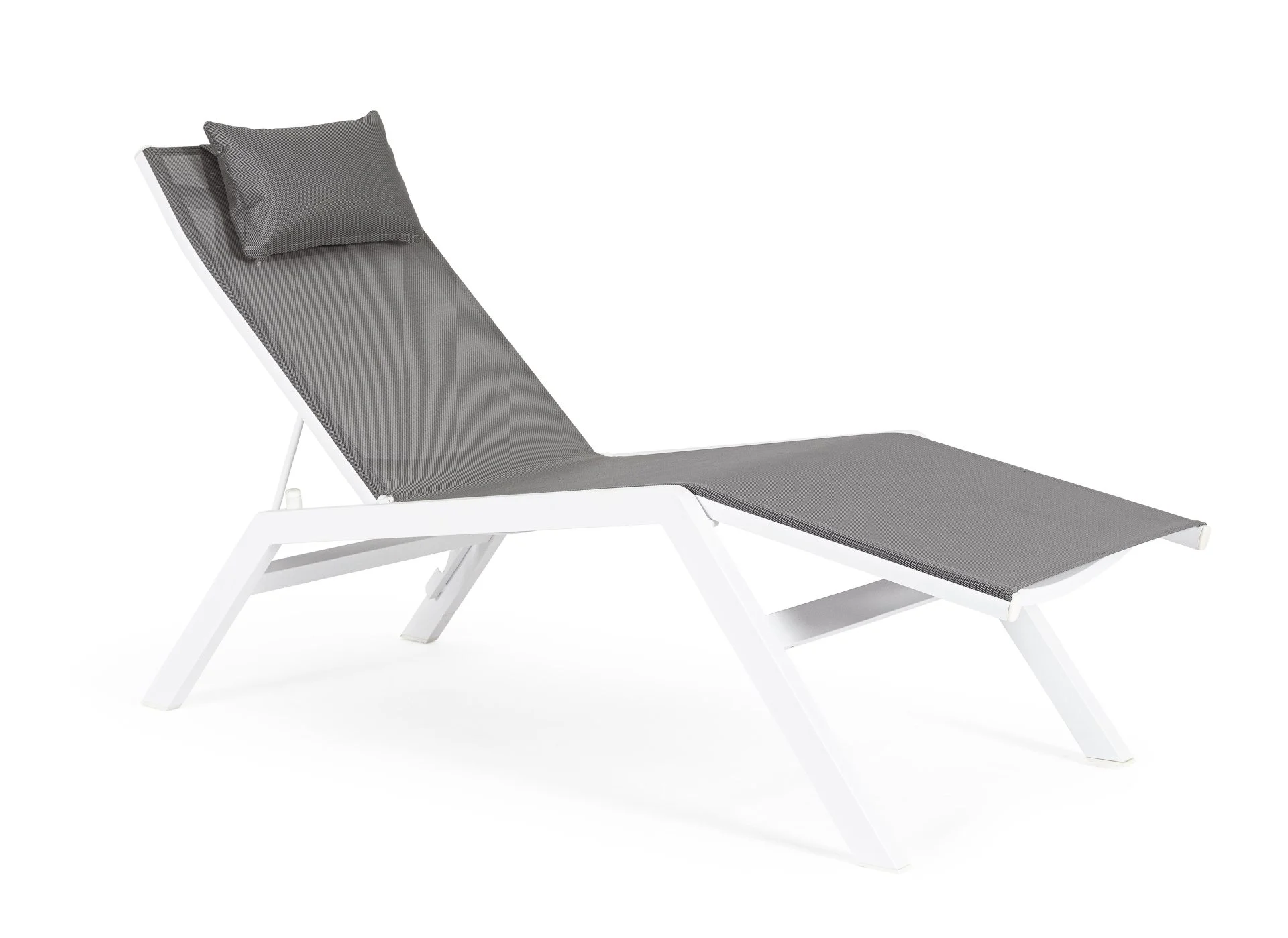 Sonnenliege Krion aus Aluminium, modern und wetterfest, Dunkelgrau, verstellbare Rückenlehne - Bizzotto