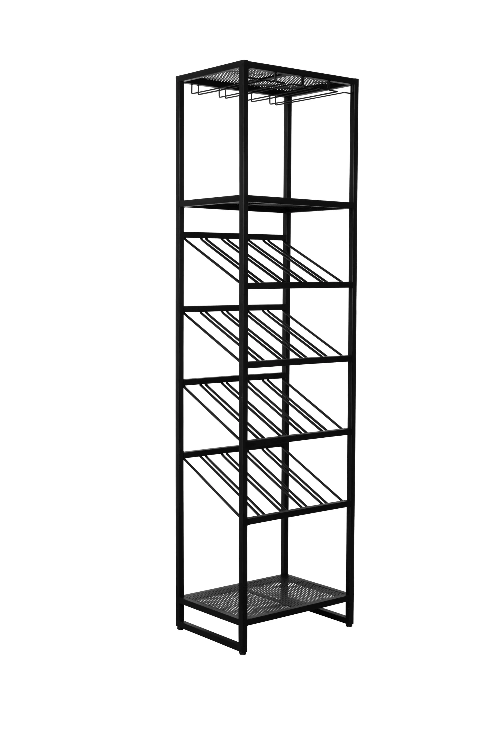 Zuiver Cantor Weinregal Eisen Schwarz 180x48 cm