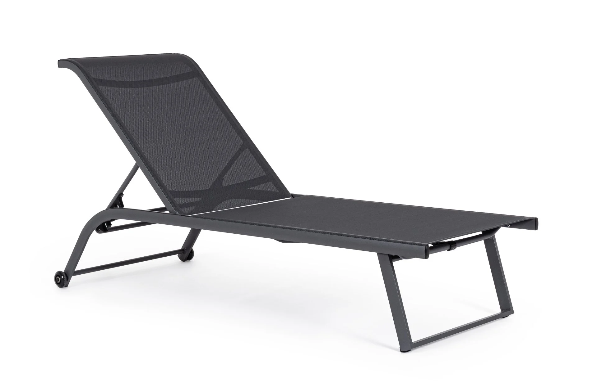 Gartenliege Taylor 2er-Set Aluminium, modern mit Rollen, verstellbar, anthrazit